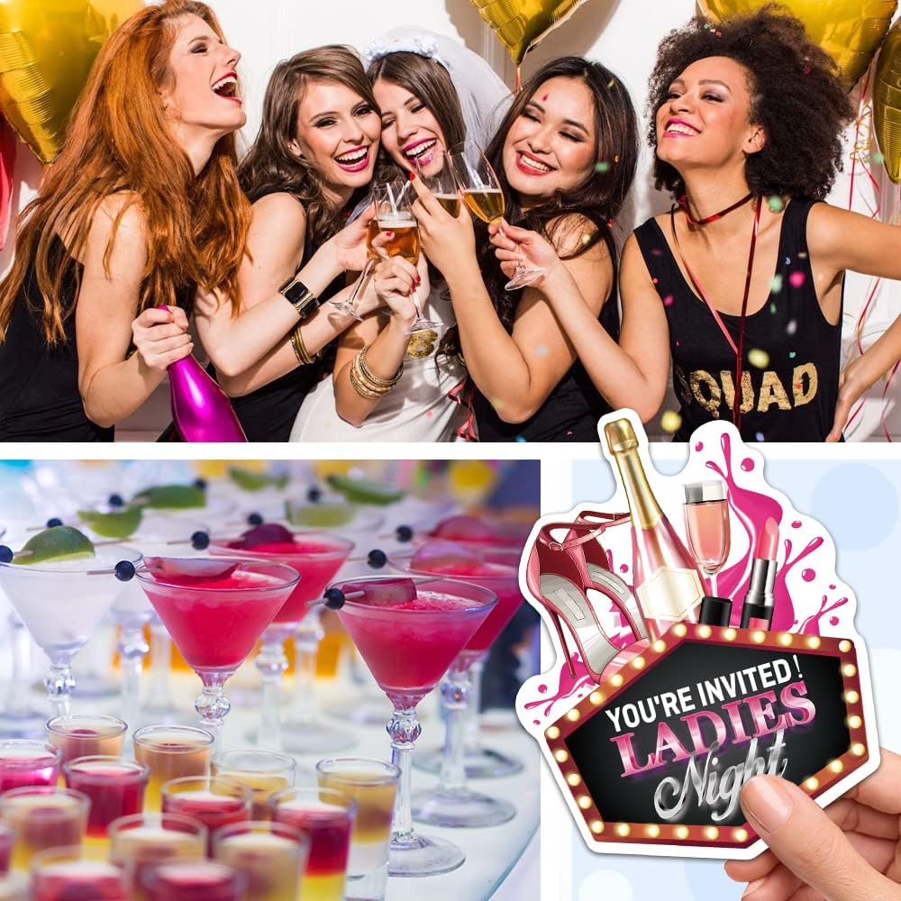 RZHV 15 Pack Pink High Heels Party Invitation Cards with Envelopes
