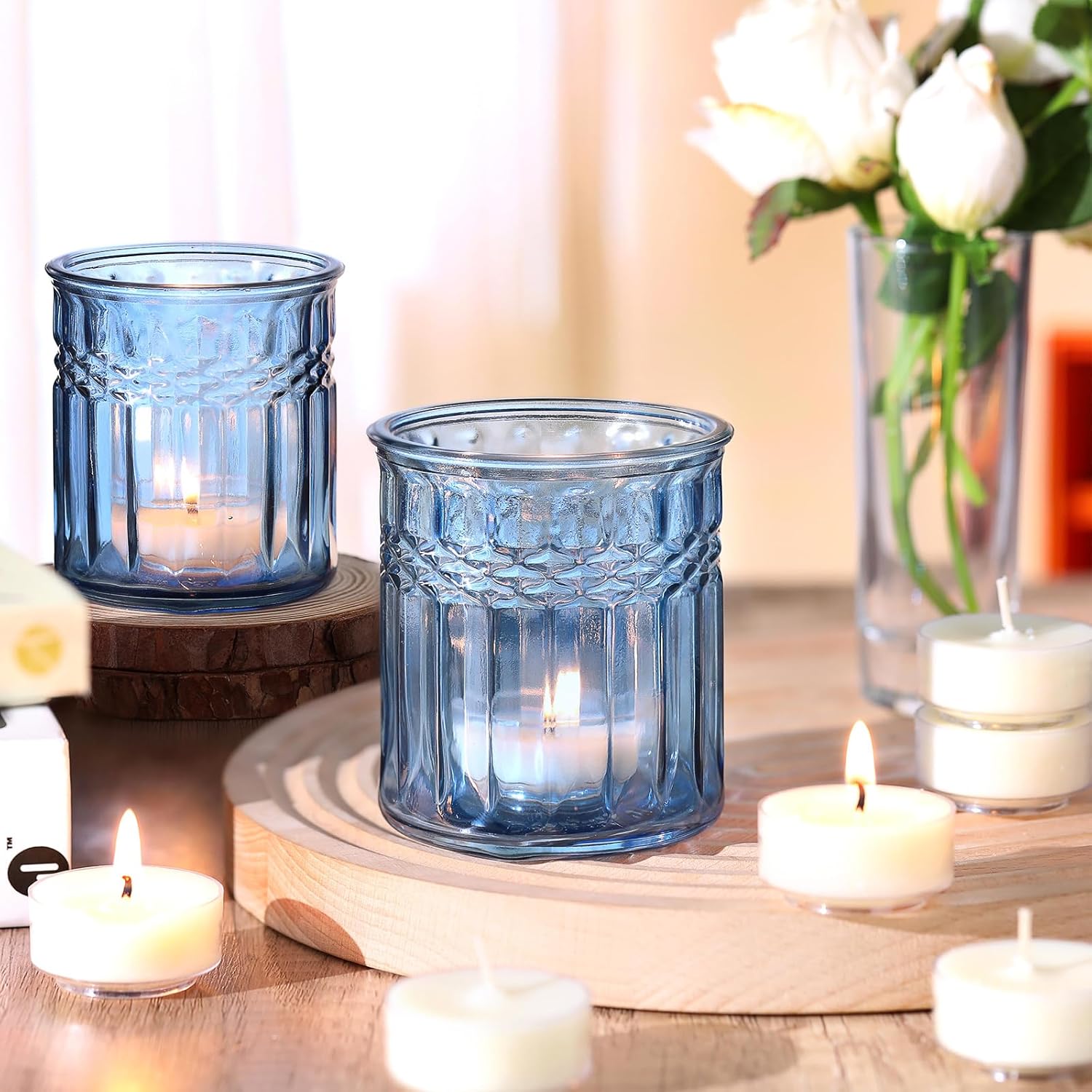 10pcs 7oz Blue Candle Jars for Making Candles