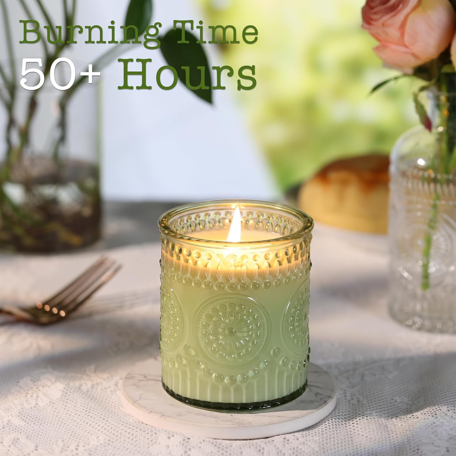 VERLENS 8oz Glass Candle Jars with Lids Set of 10