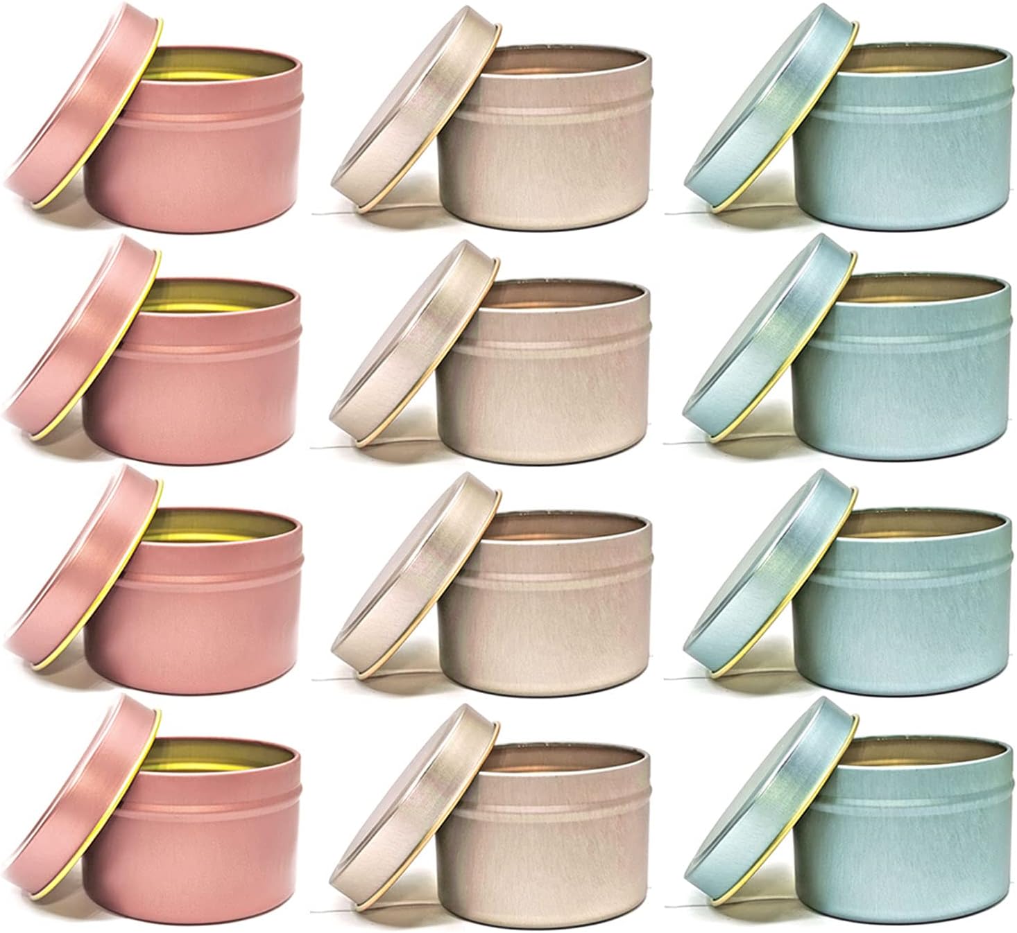 Unixing 8oz Metal Candle Tins - 12 Pack DIY Set
