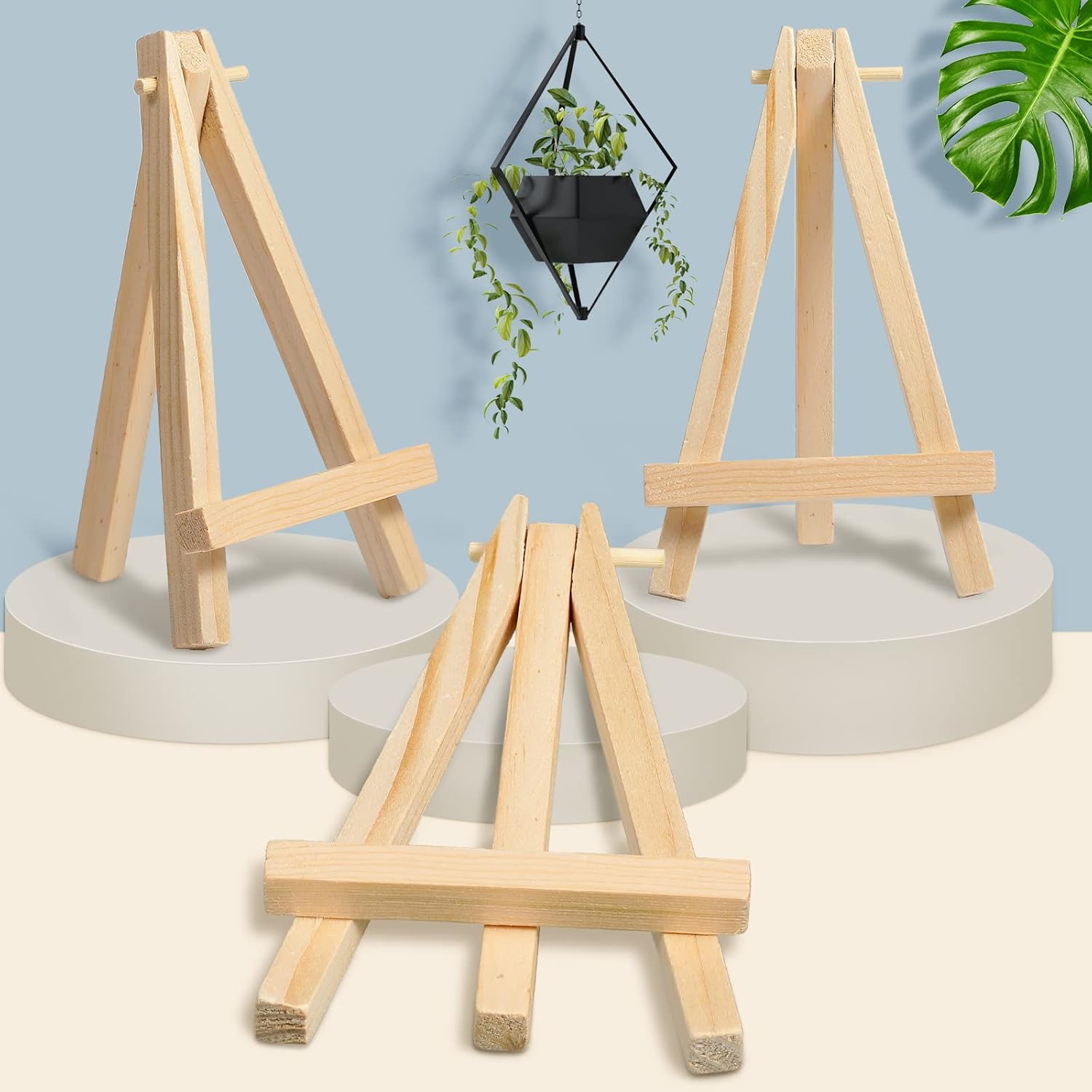 Yalikop 40 Pack 5 Inch Mini Wood Easel Stand