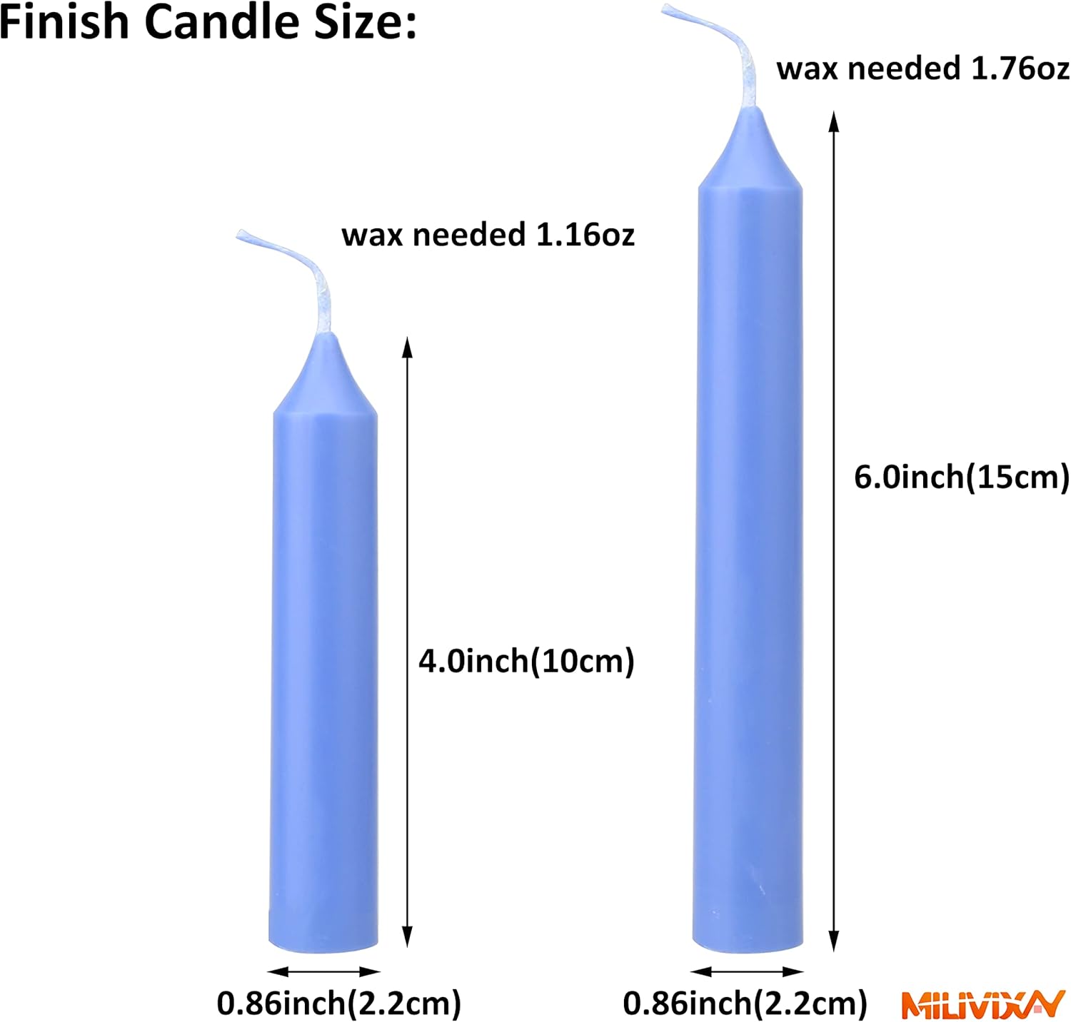 MILIVIXAY 2PCS Taper Candle Molds Set