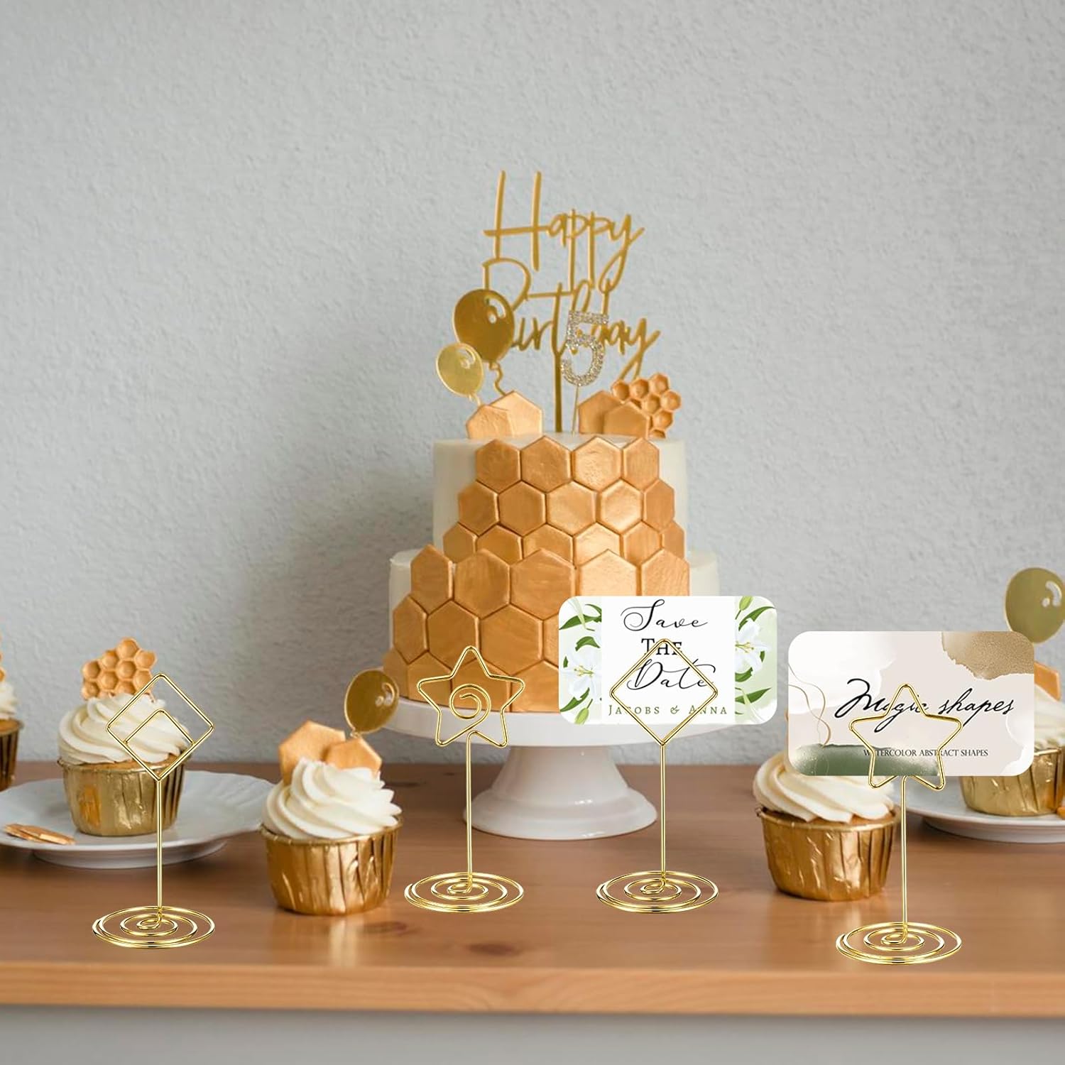 40pcs Table Number Holders with Gold Finish for Weddings and Parties