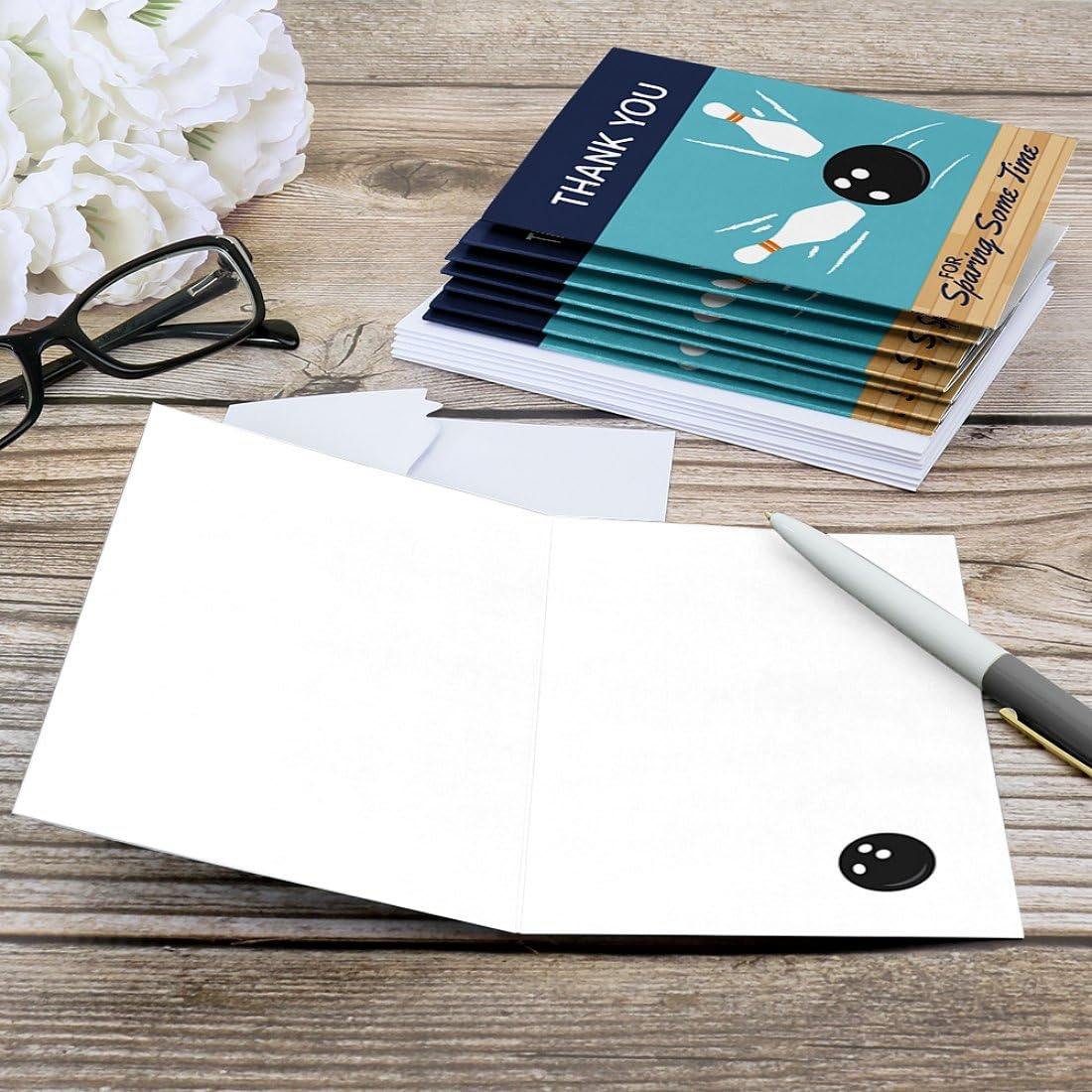 Big Dot of Happiness Bowling Thank You Cards 8 Count