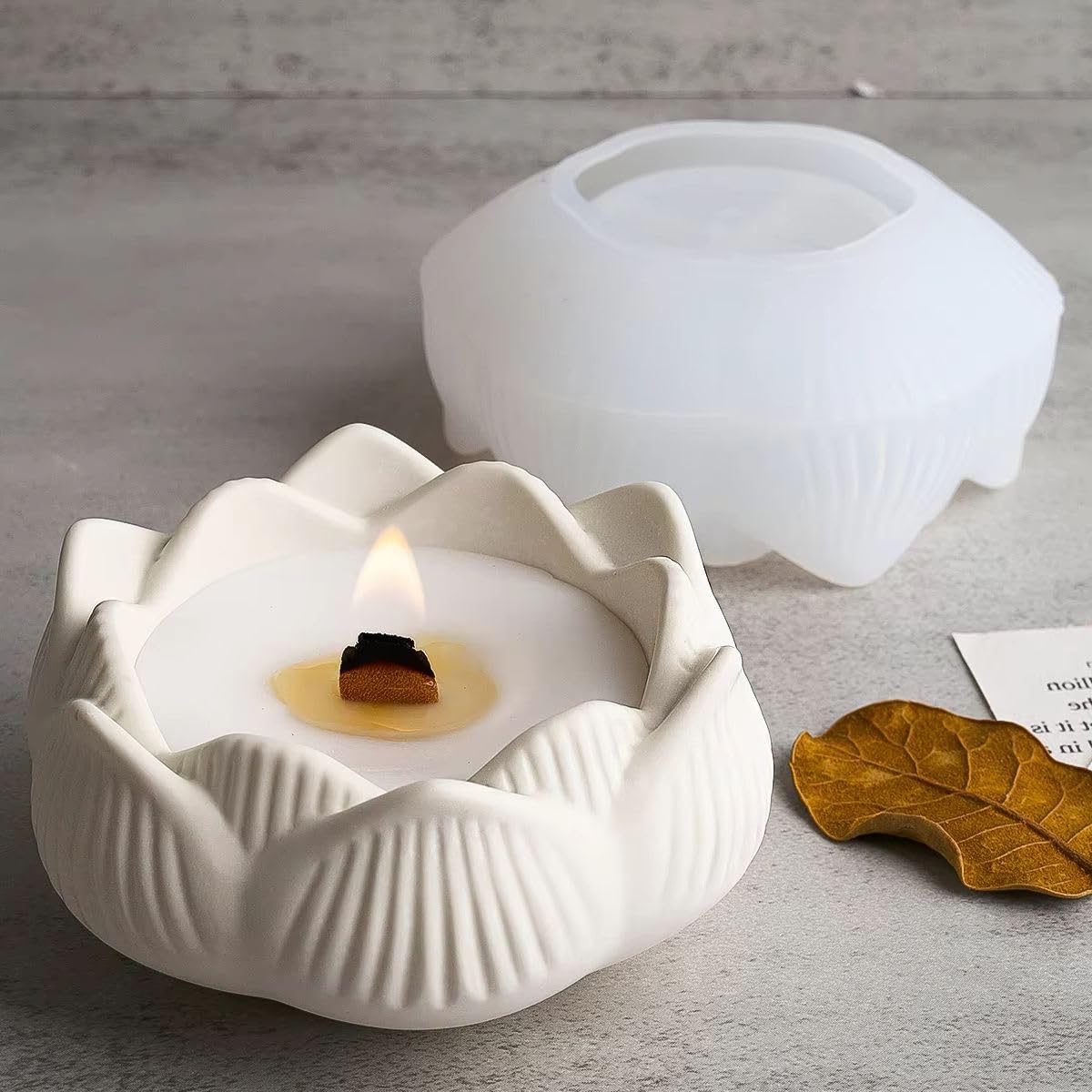 3D Lotus Candle Holder Silicone Mold for Crafting