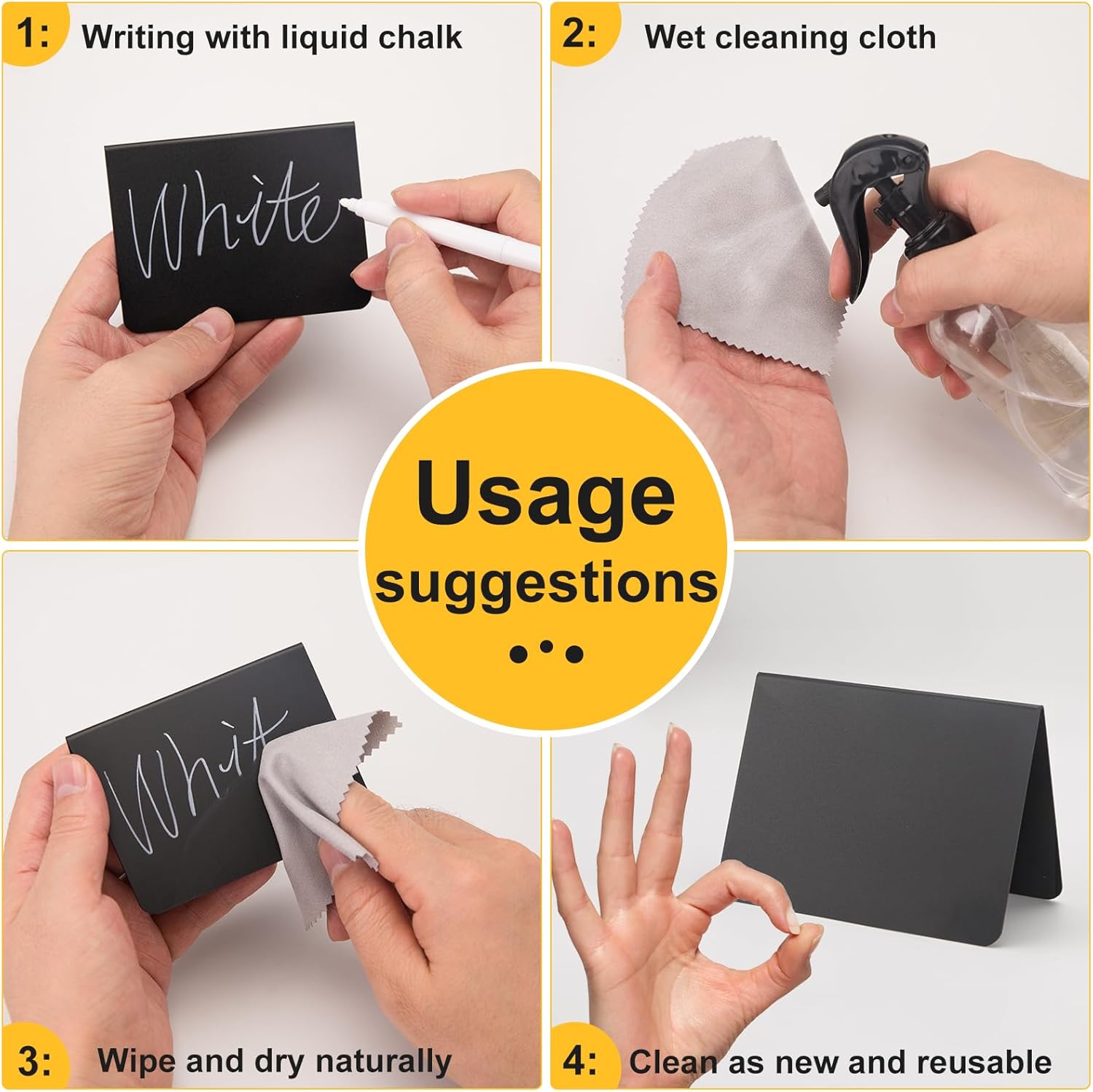 15 Pcs 4x3 Inch Mini Chalkboard Signs for Parties and Events