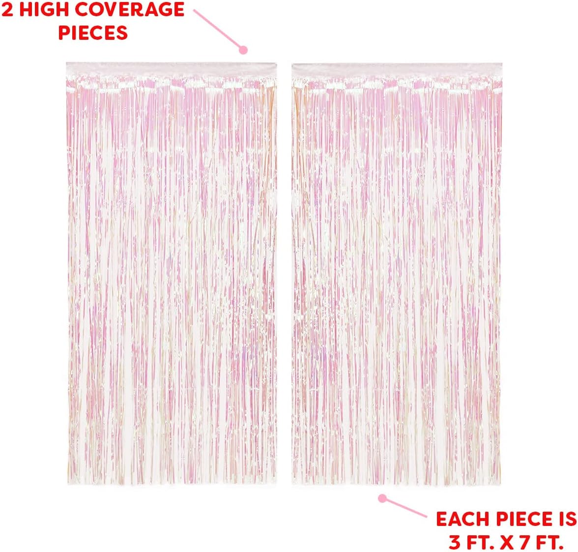 Xo Fetti Iridescent Fringe Foil Curtain Set of 2