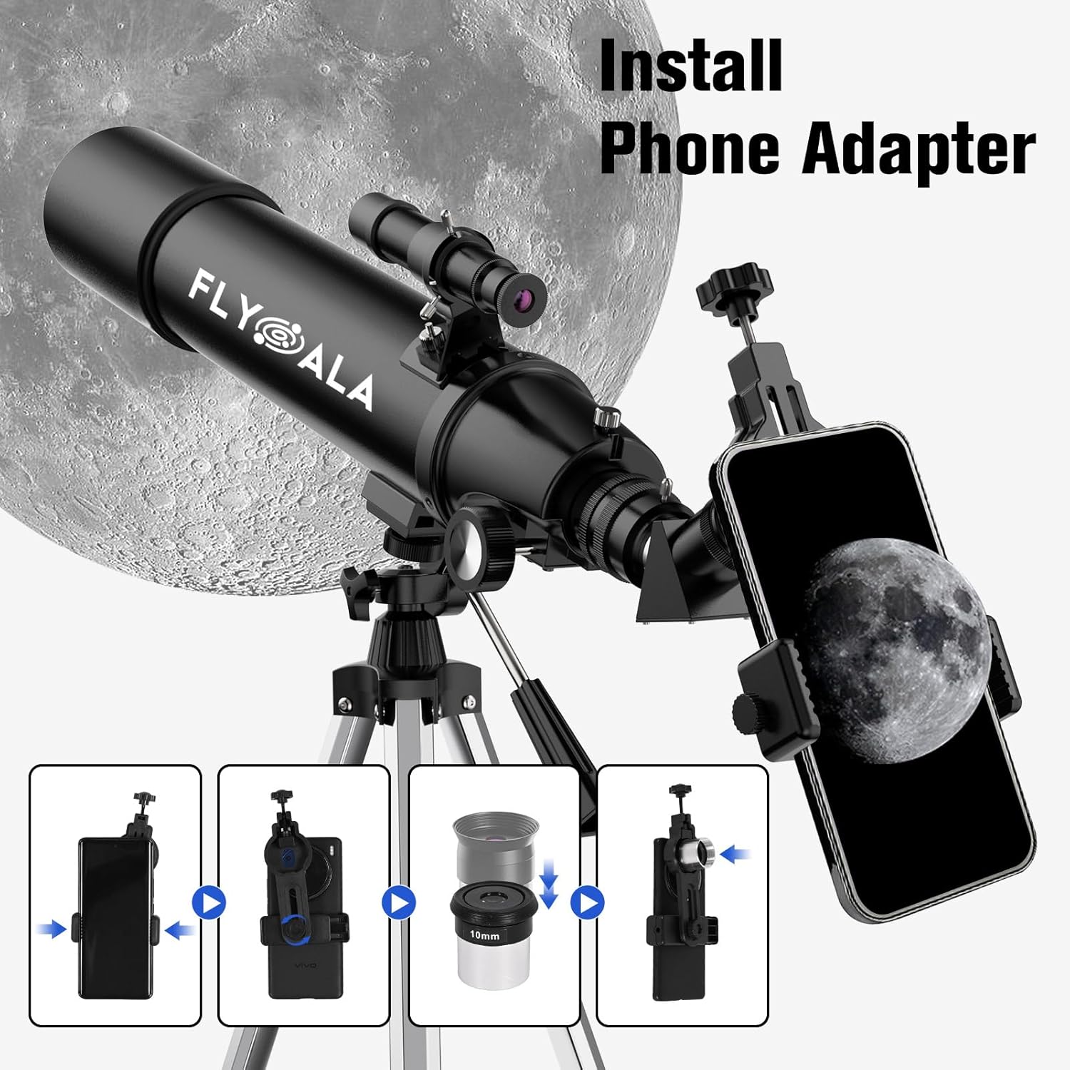 FlyGala Telescope for Kids and Adults 80mm Aperture 600mm Focal Length