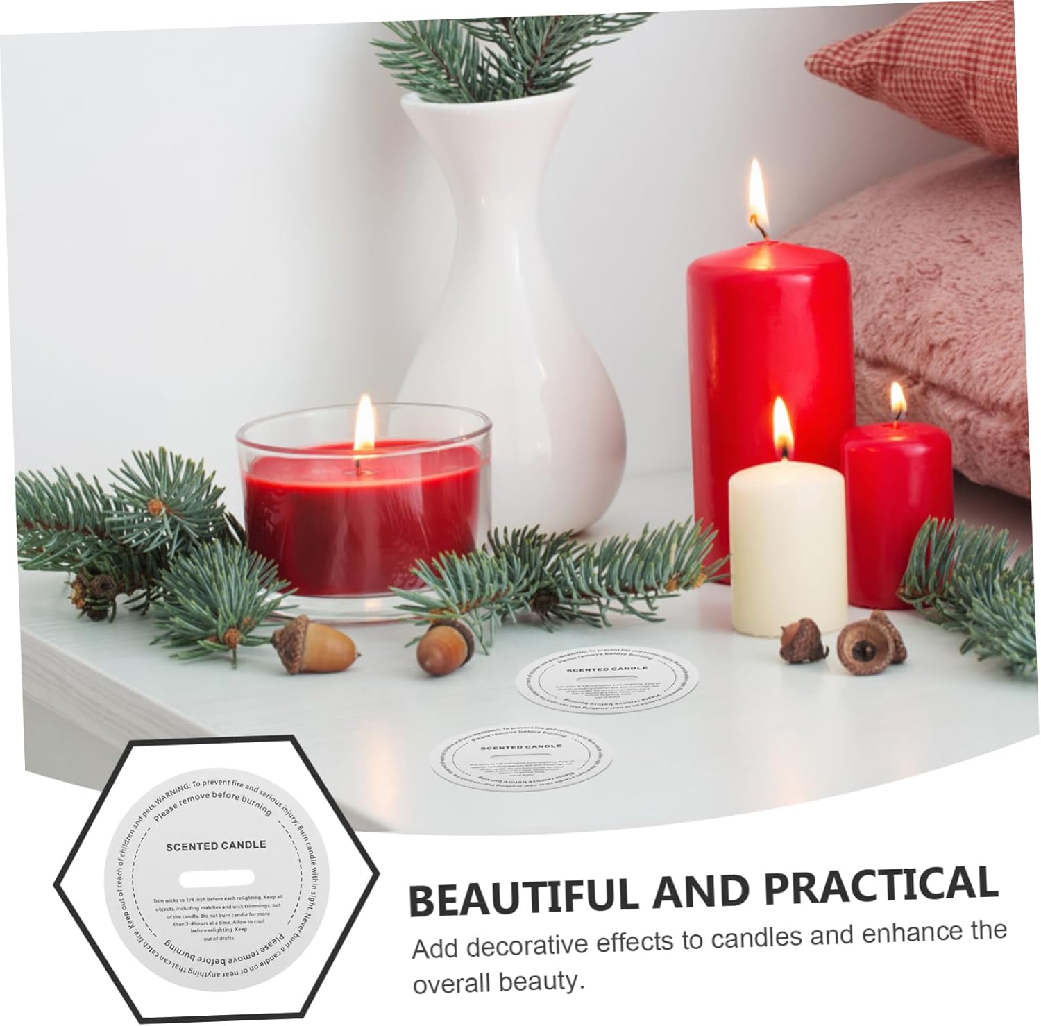 VILLFUL 100pcs Candle Dust Protectors White Paper Lids for DIY