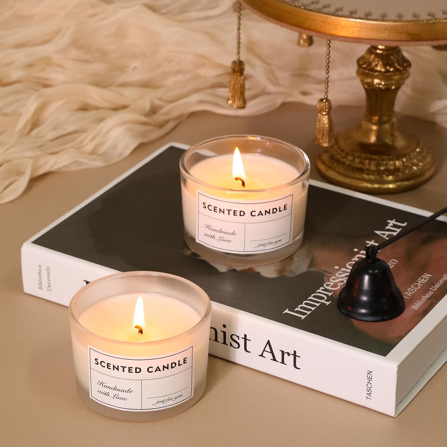 4oz Candle Jars with Bamboo Lids and Wick Kit 15 Pack