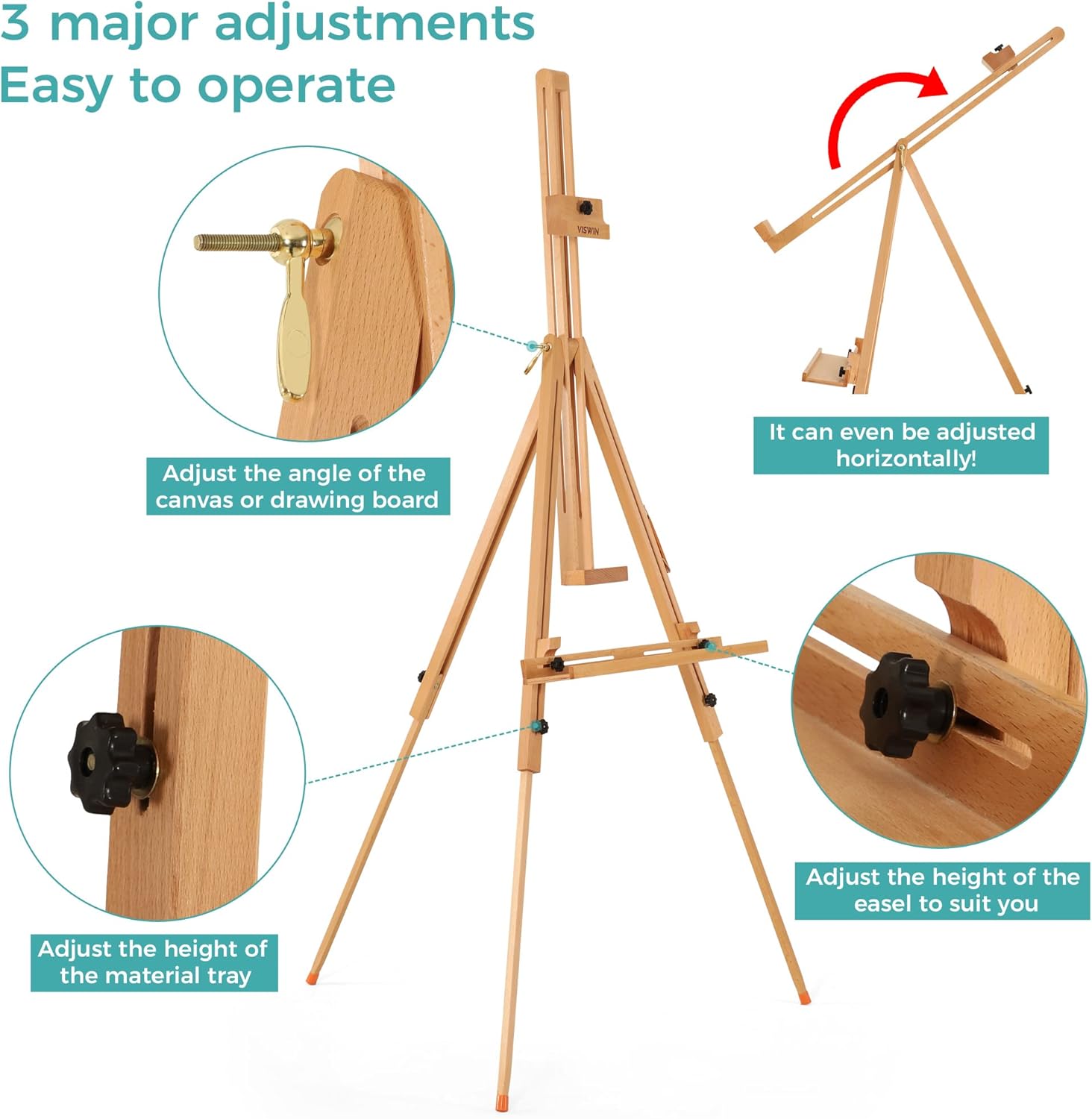VISWIN Portable Easel with Carry Bag and Adjustable Height