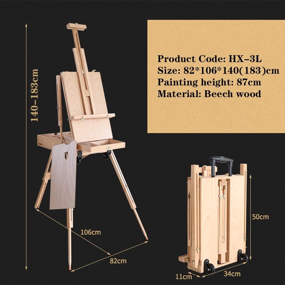 Red Easel Stand with Wheels and Drawer
