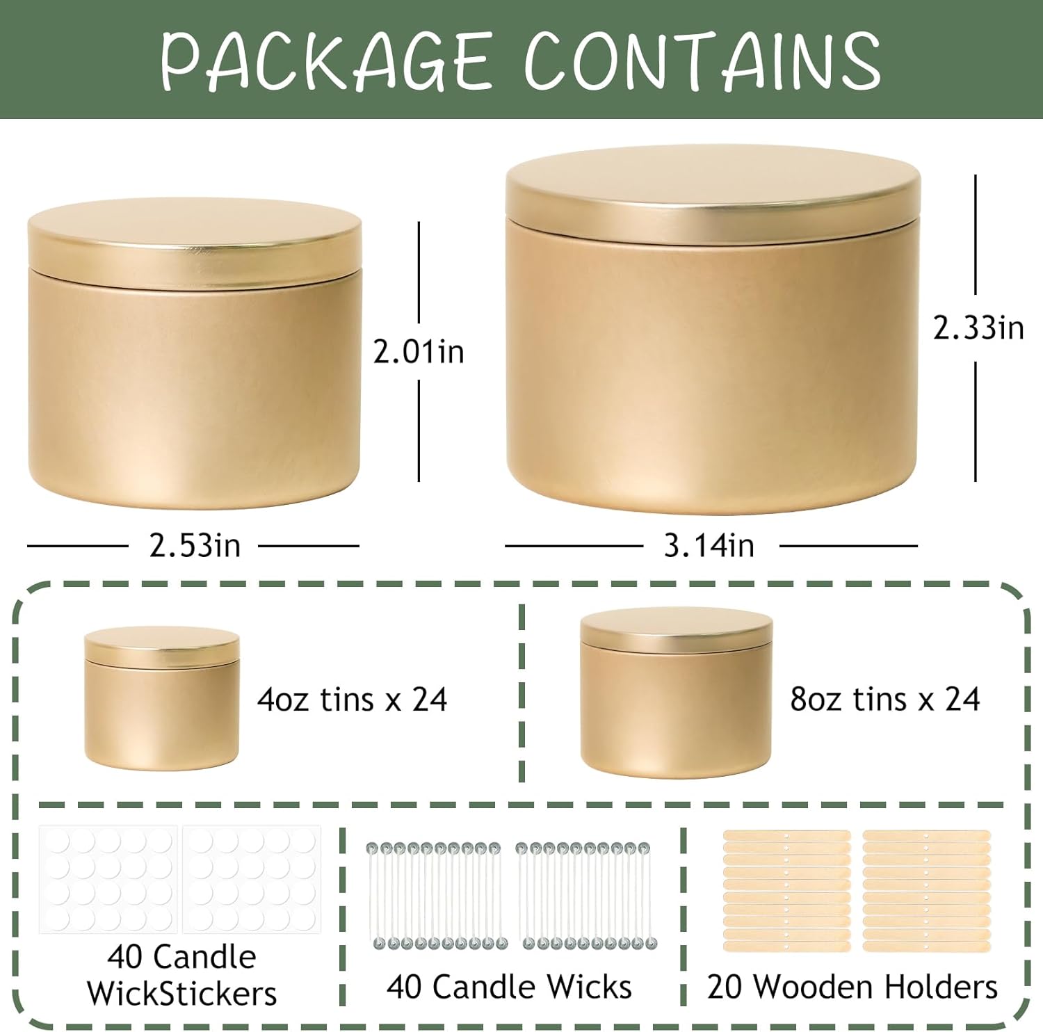 SUPMIND 48 Pack Candle Tins for Candle Making