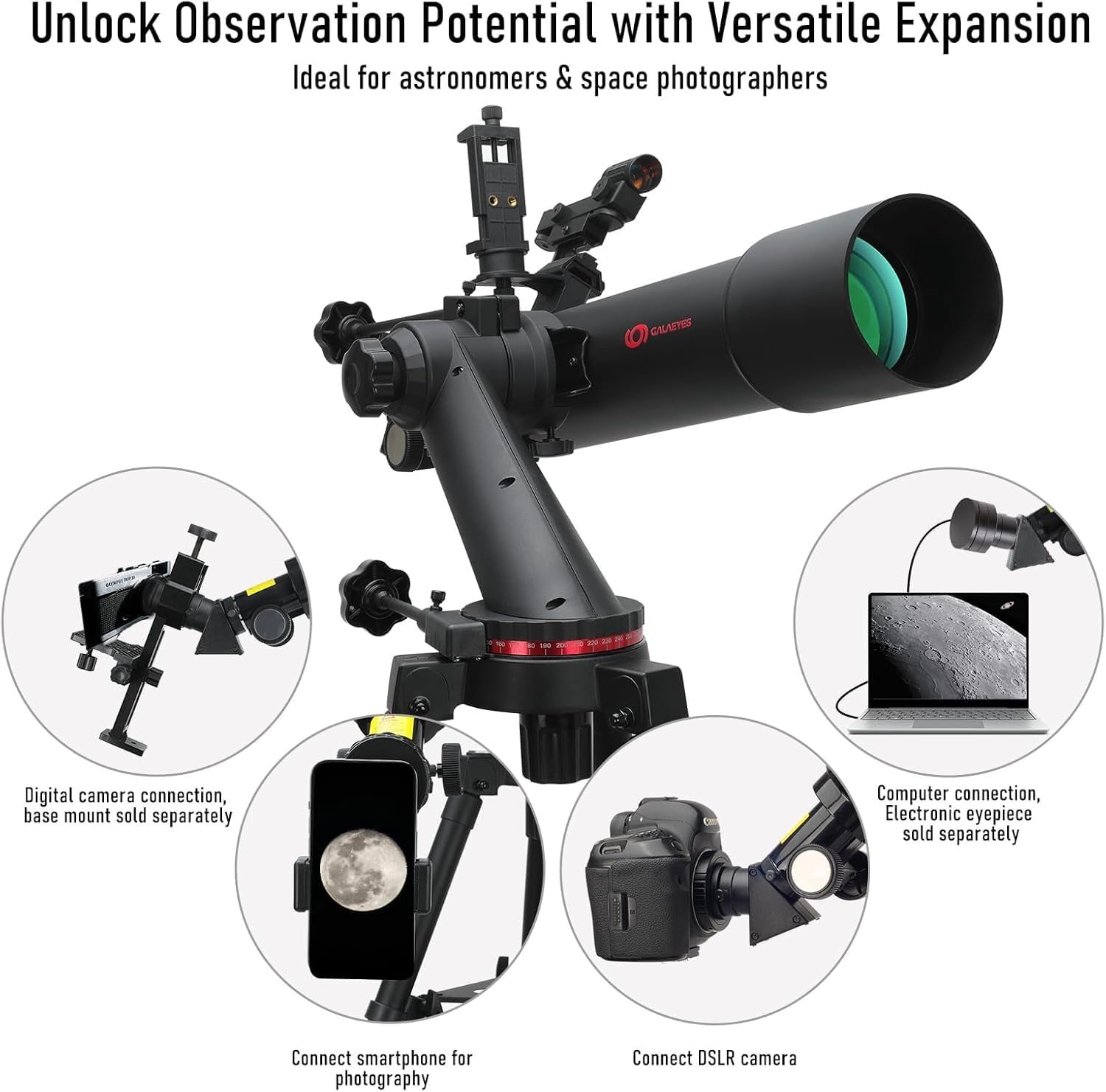 GALAEYES 100mm Aperture Refractor Telescope with Star Finding System