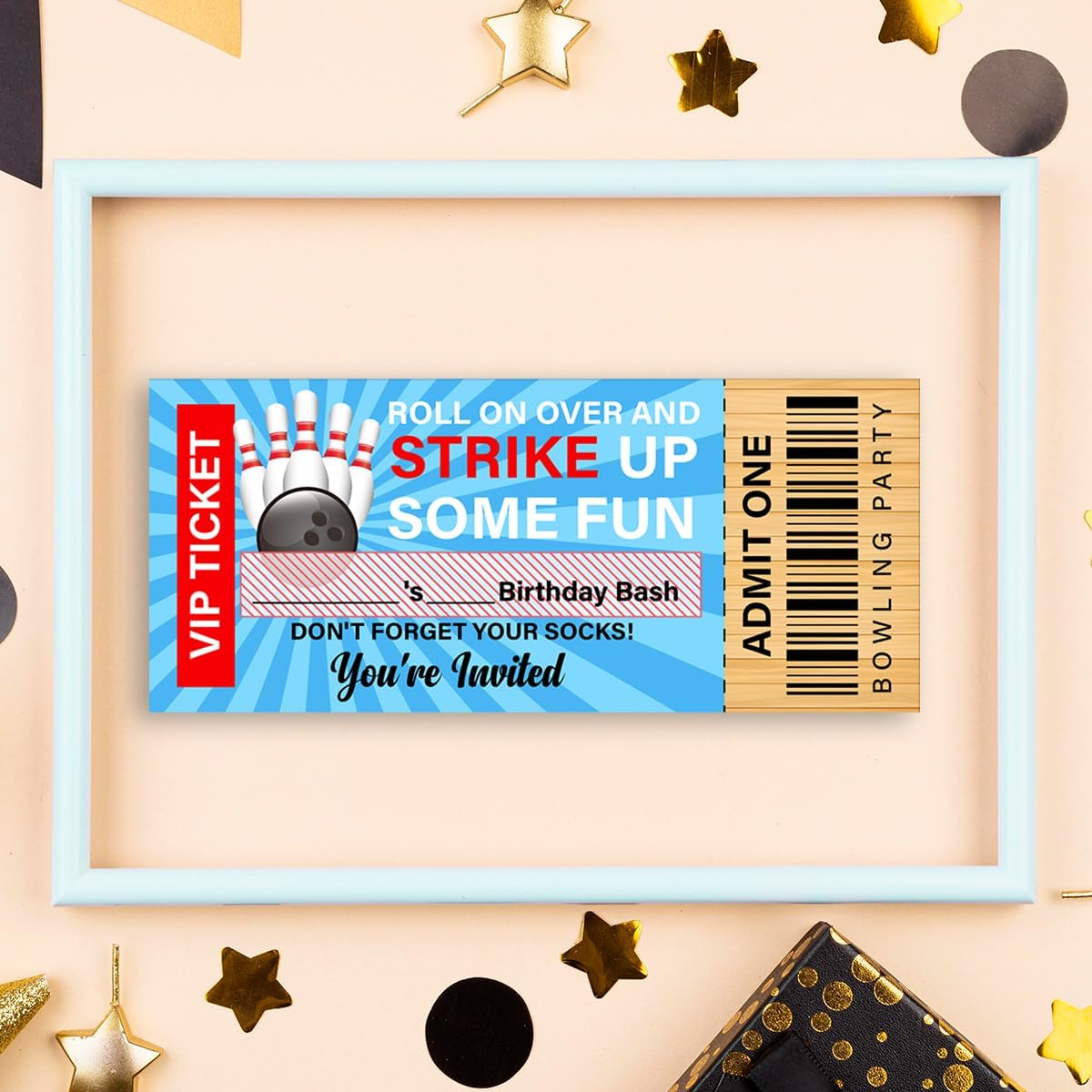 LyoGao 20 Piece Bowling Party Invitation Set with Envelopes