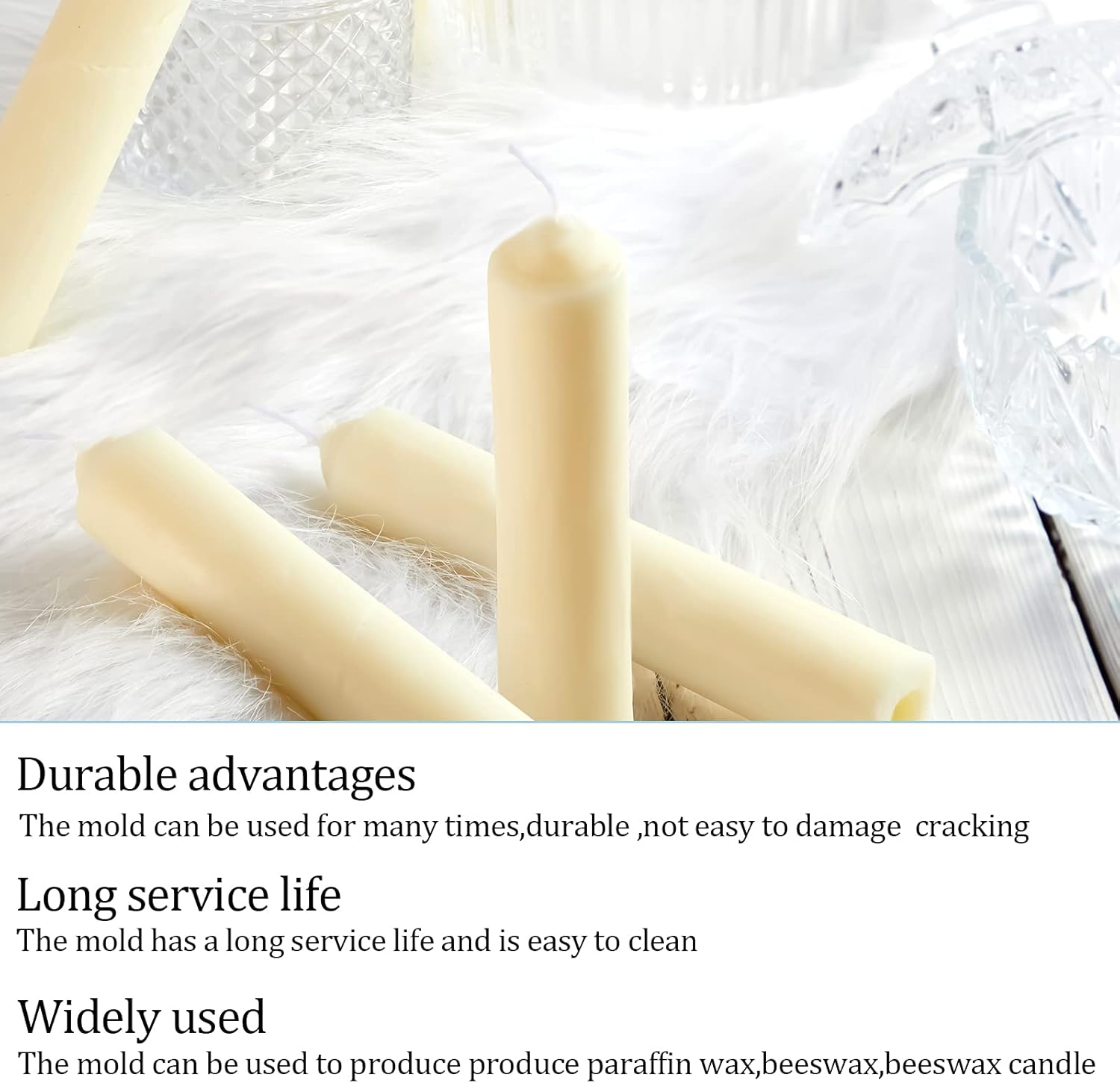 2 Piece Taper Candle Mold Set with Wire Wicks Clips Tool Kit