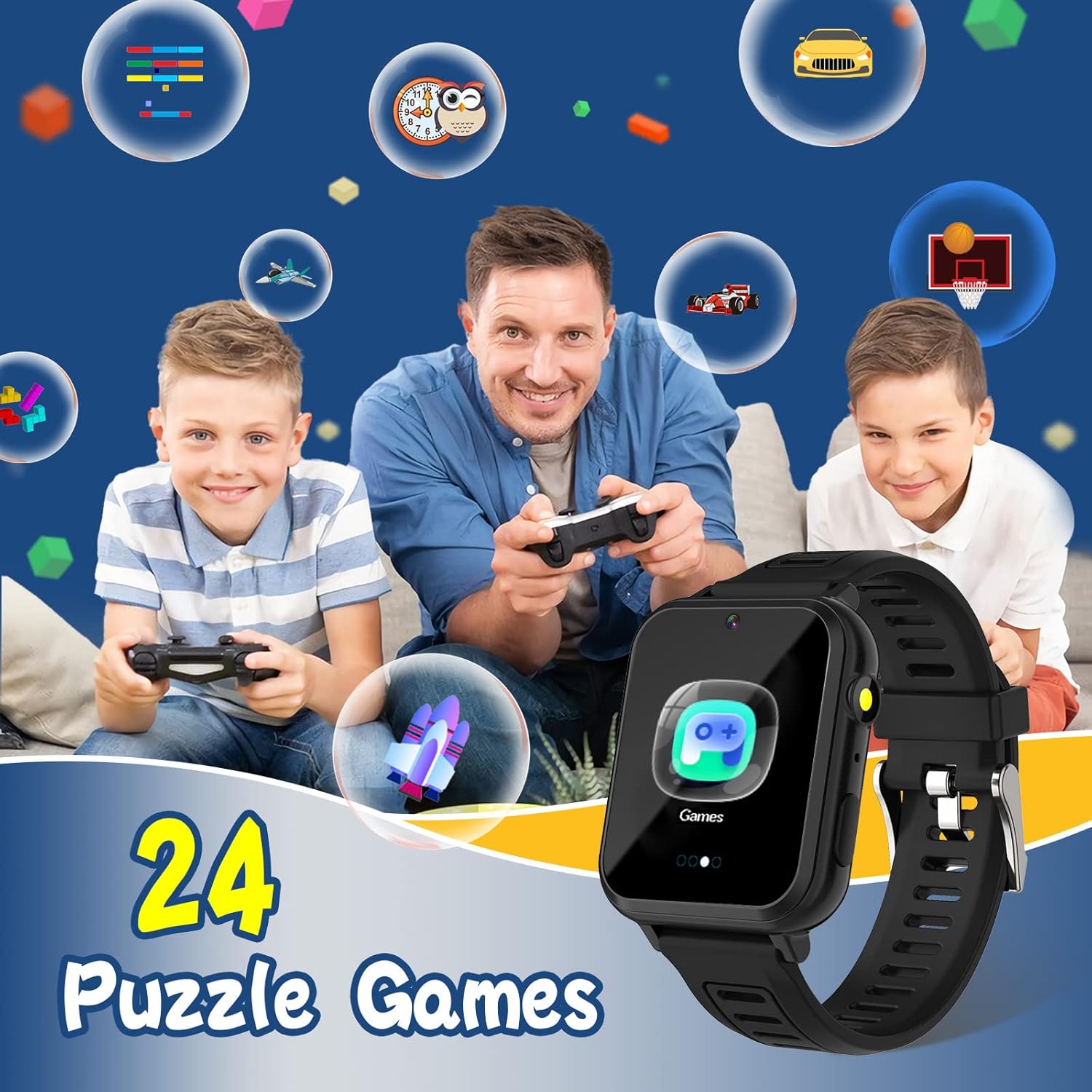 Sedzofan Kids Smart Watch with 24 Puzzle Games
