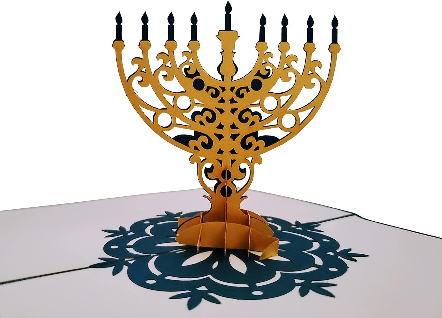 Elegant Hanukkah 3D Pop Up Card with Envelope