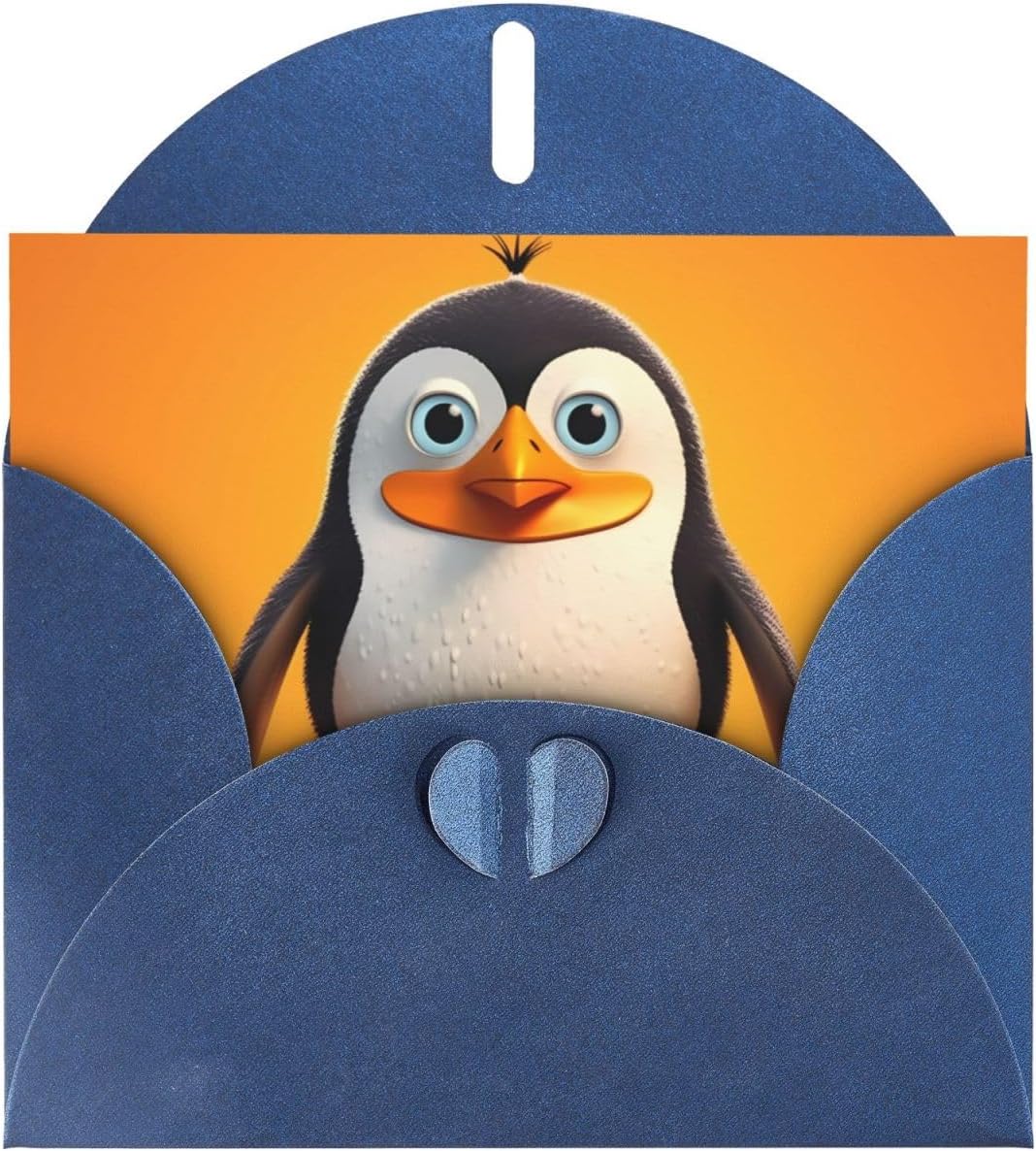 Blue Penguin Print Greeting Card 6x4 with Envelope