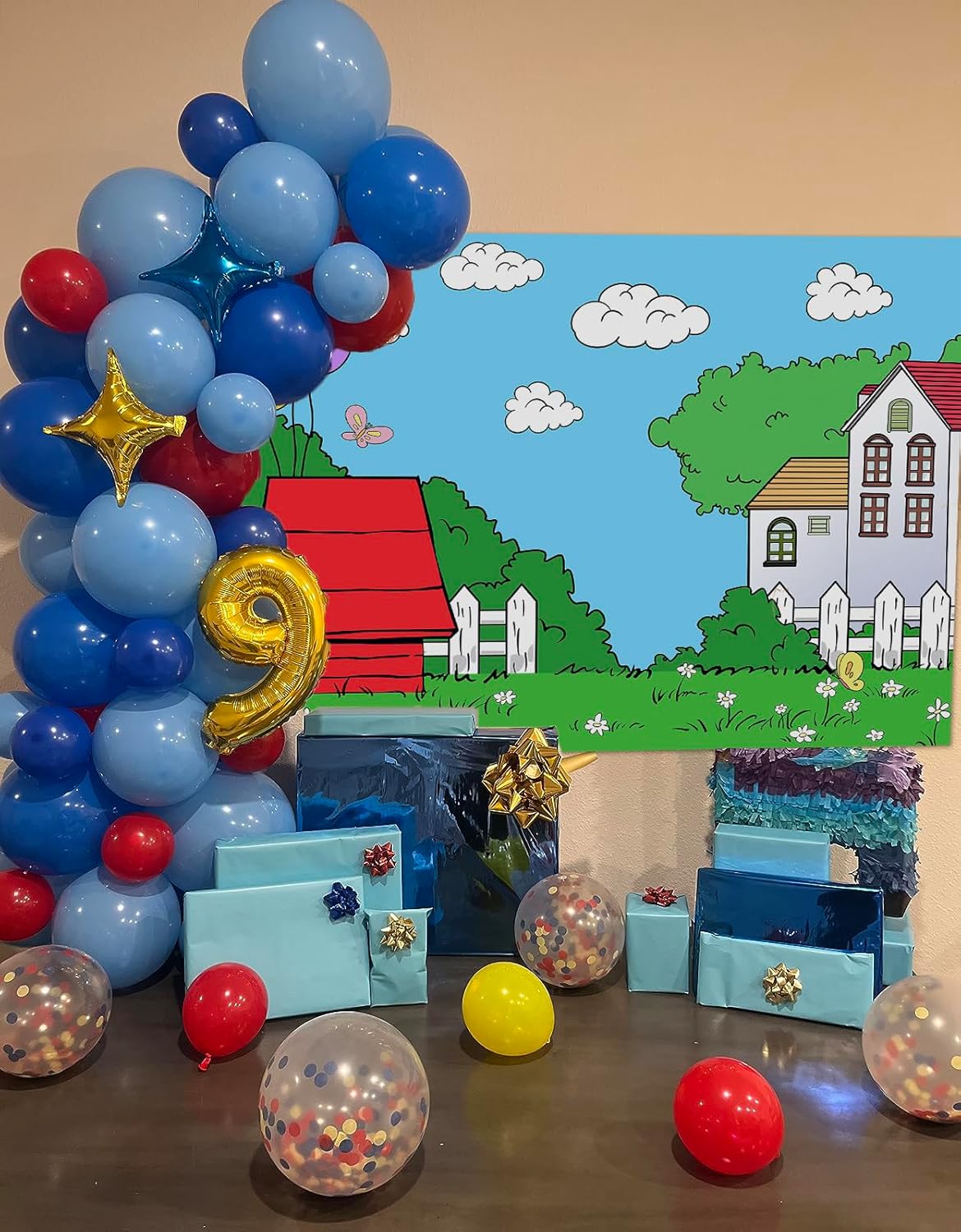 Cute Cartoon Red House Photo Backdrop 5x3 FT
