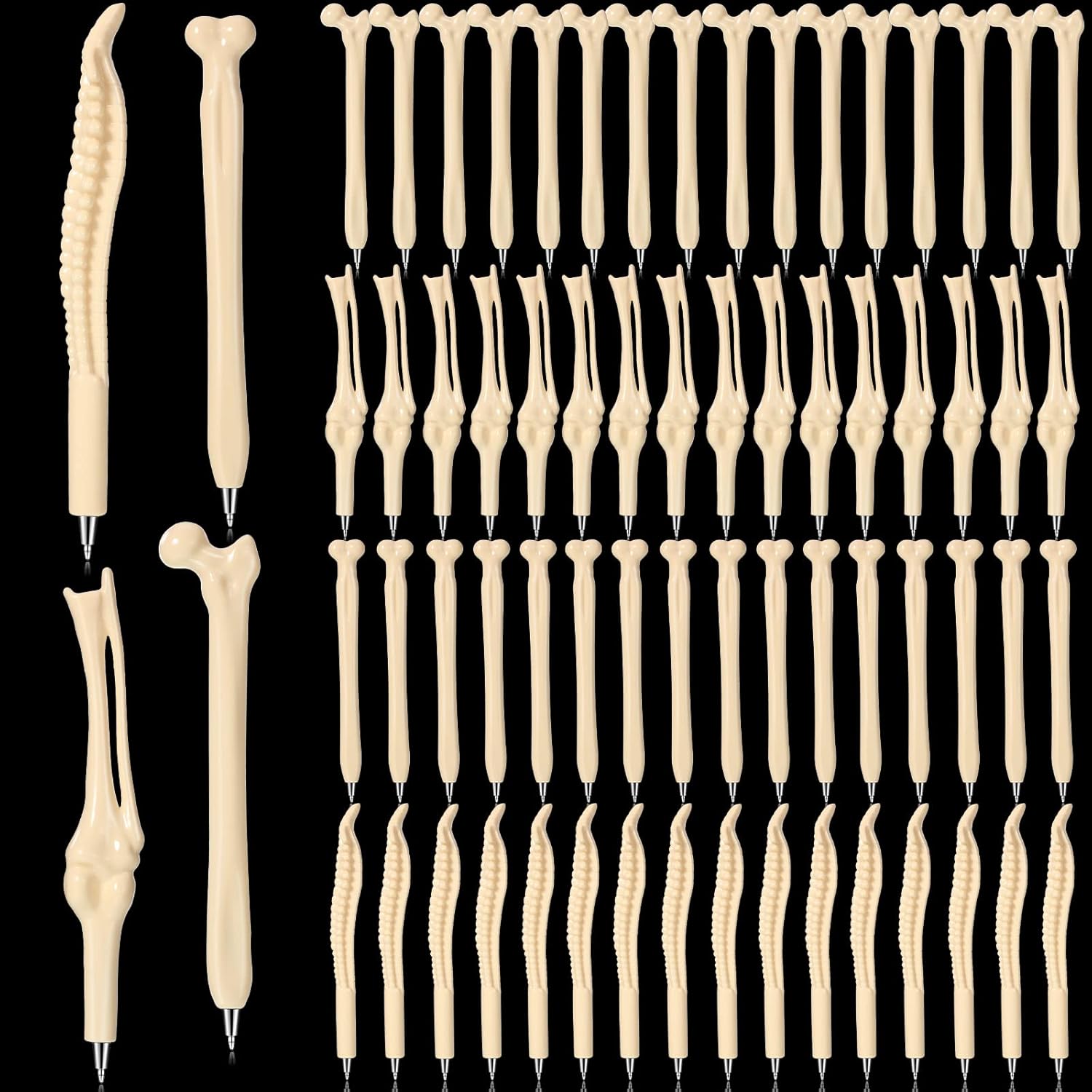 Outus 60 Piece Bone Pens Skeleton Ballpoint Pens for Nurses and Halloween