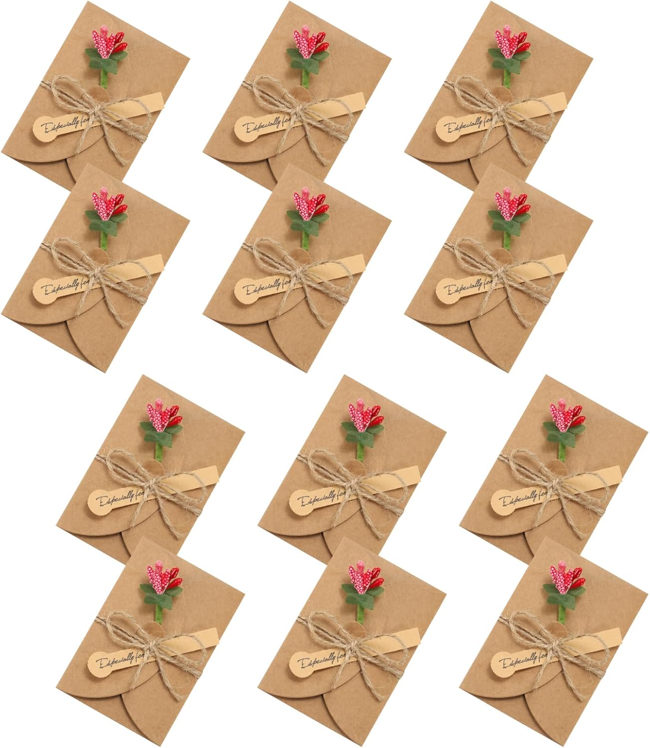 PATIKIL 4x3 Inch Dried Flowers Greeting Cards 12 Pack