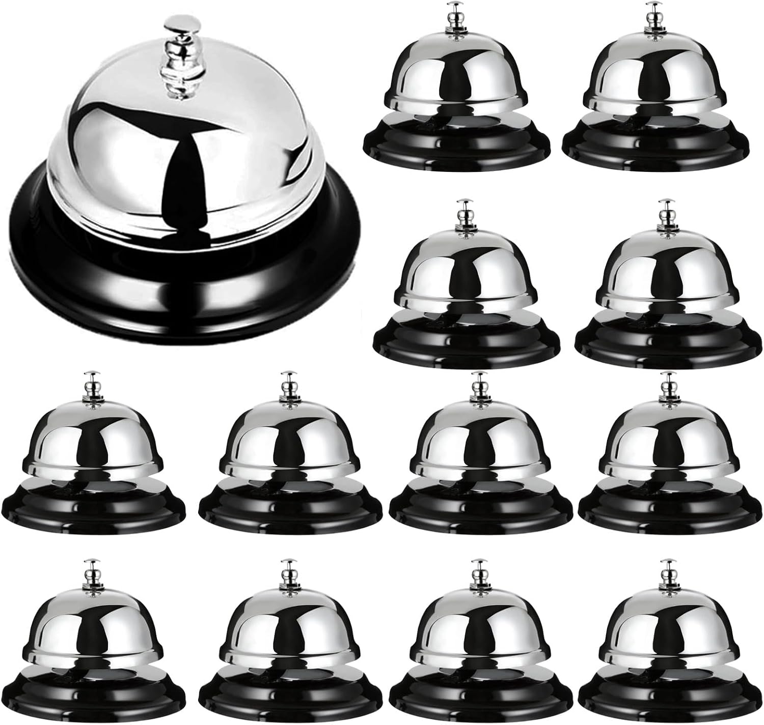 QTLCOHD 12 Pack Call Bell 335 Inch Diameter Metal Anti-Rust