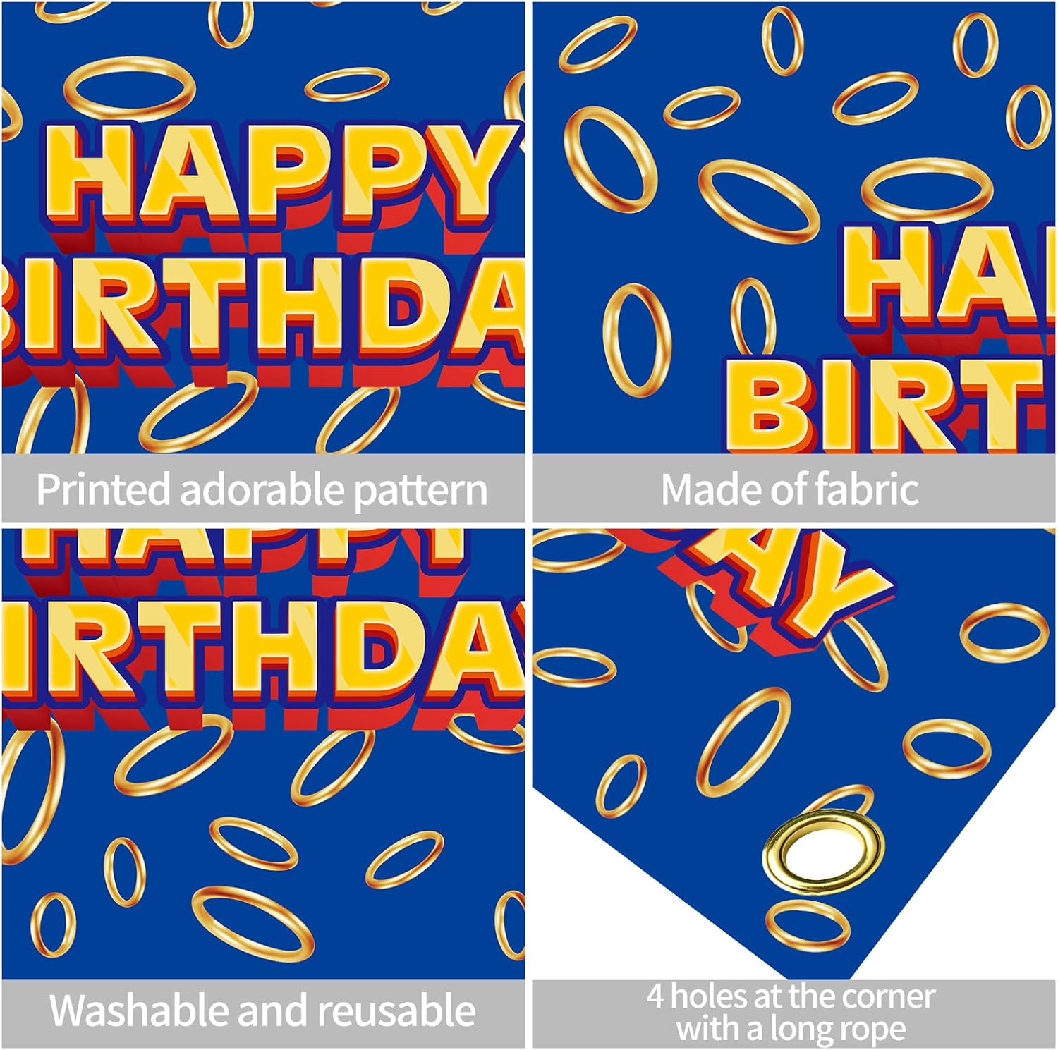 5x3ft Cartoon Game Hedgehog Birthday Party Backdrop Set