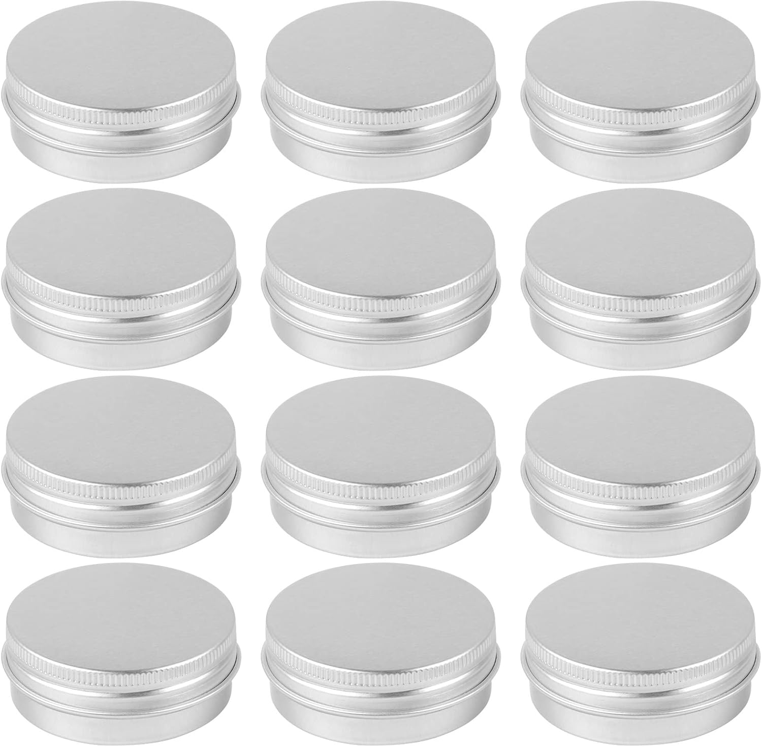 CABAX 1 oz Silver Aluminum Candle Tins 12 Pcs