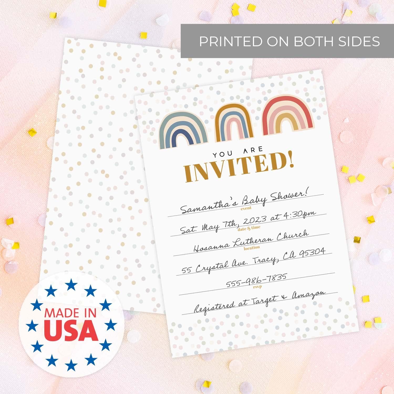 Modern Rainbow Fill In Invites 25 Cards With Envelopes