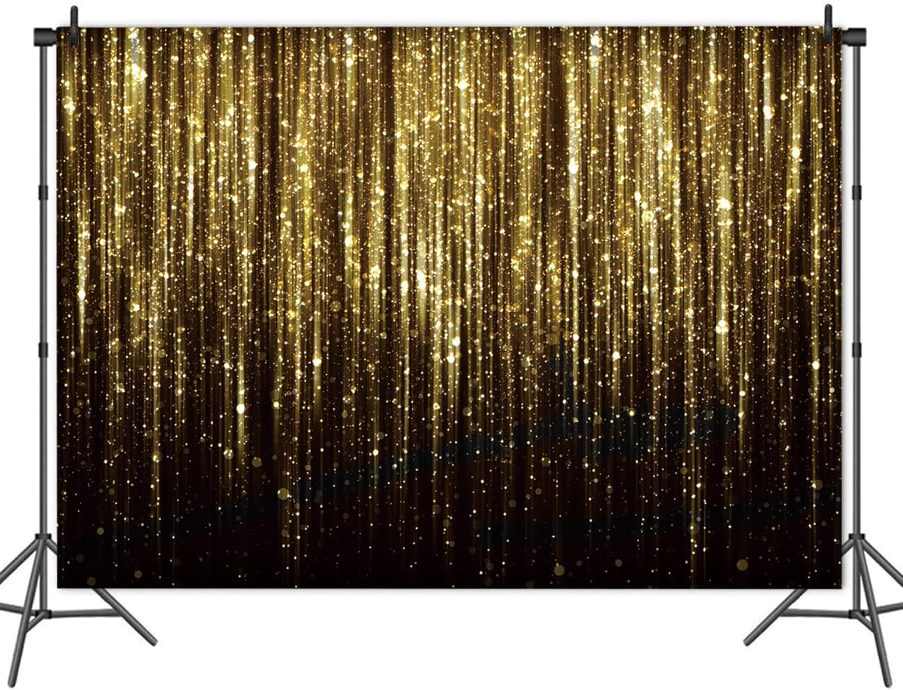 Black Gold Photo Backdrop for Birthday Parties 7x5ft