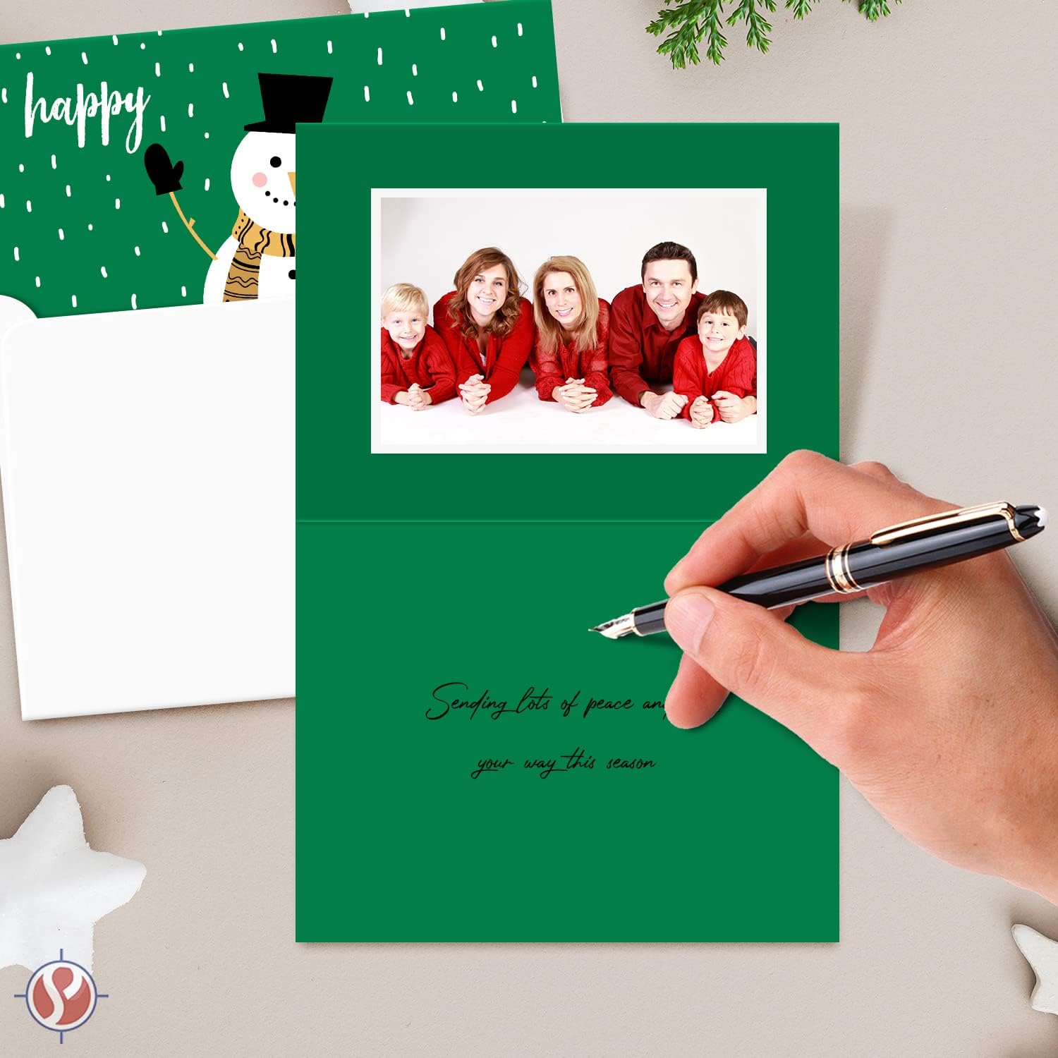 2026 Christmas Cards 50 Sets 25 Red 25 Green 5x7