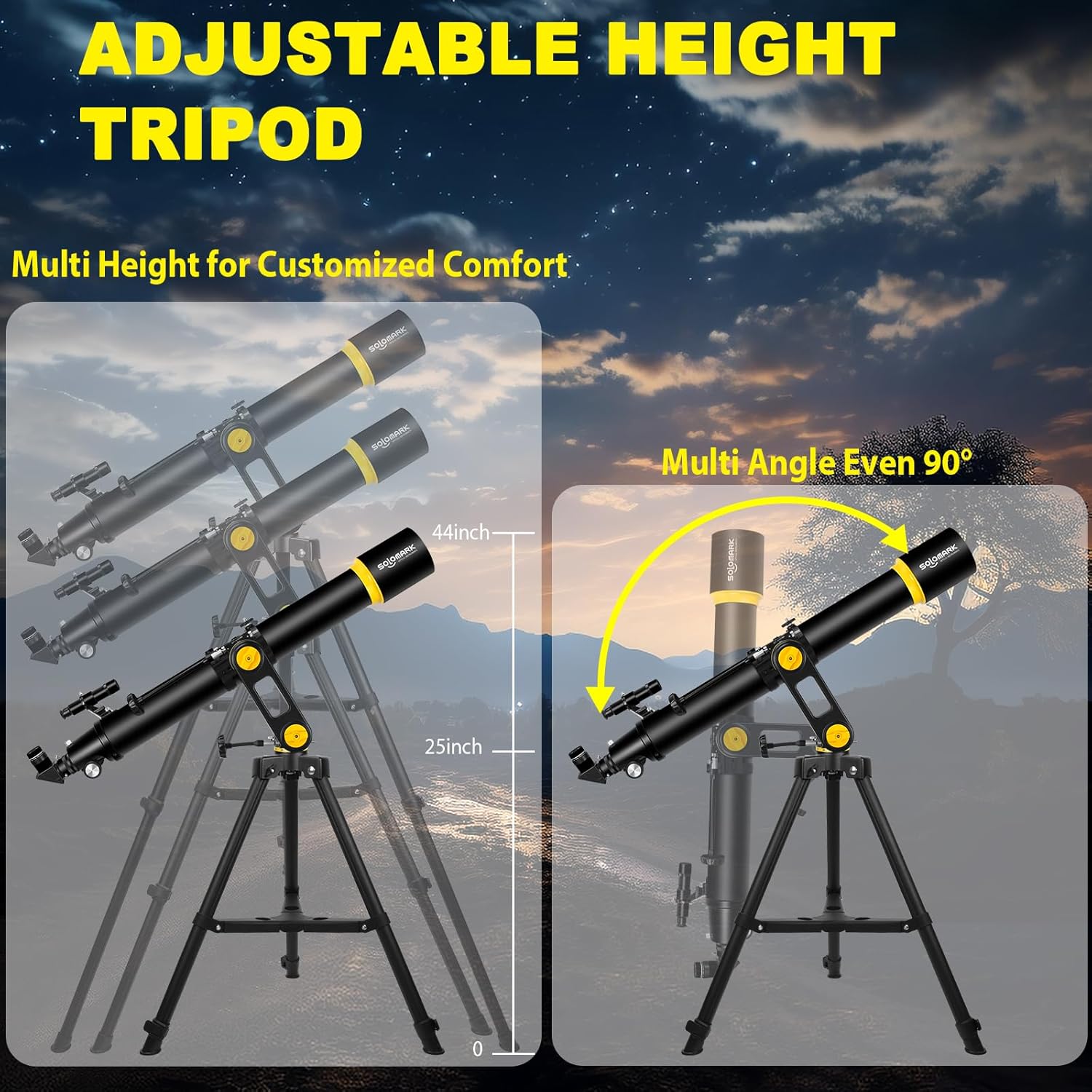 SOLOMARK 90mm Telescope with 1000mm Focal Length