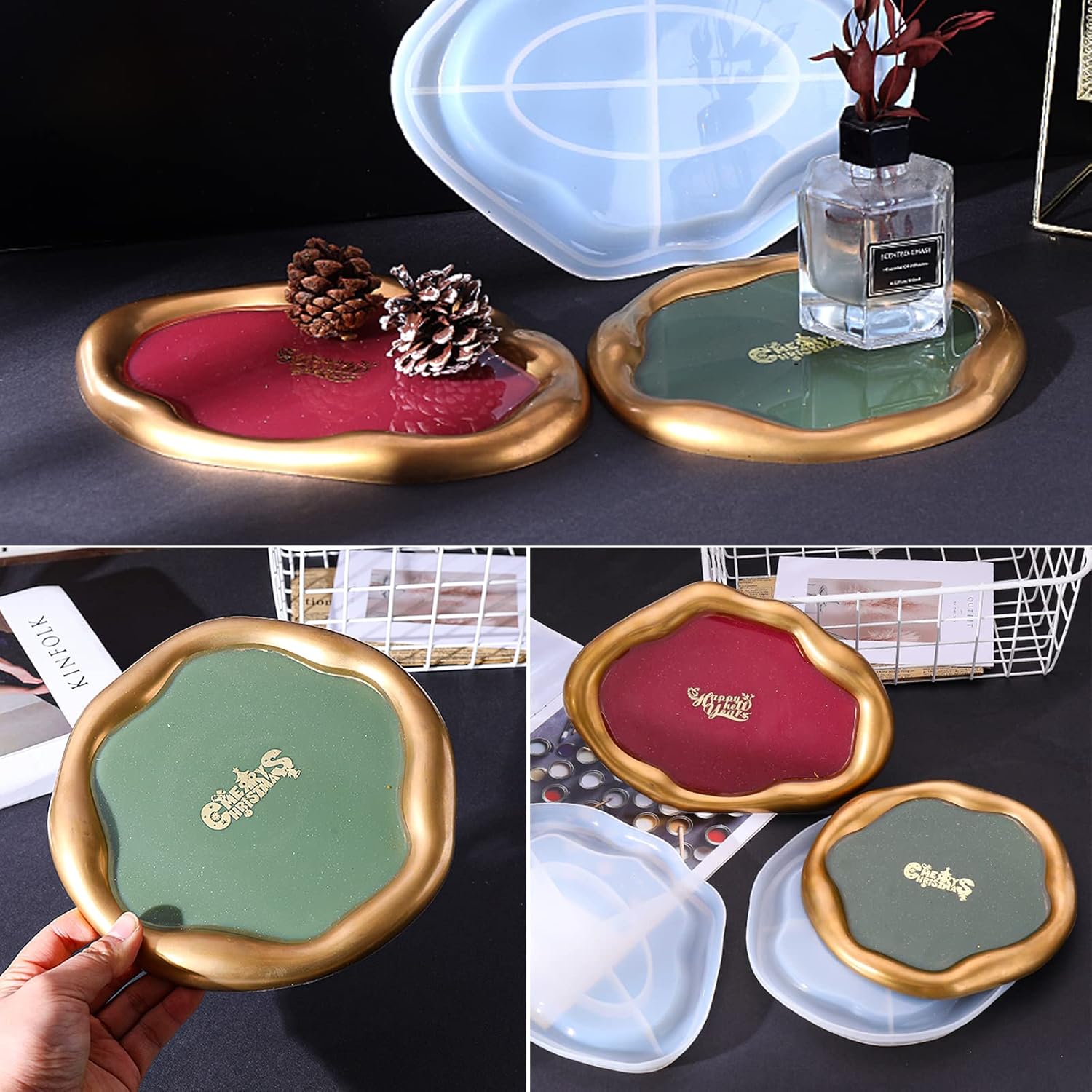 2PC Oval Round Silicone Mold for Resin Art Crafts