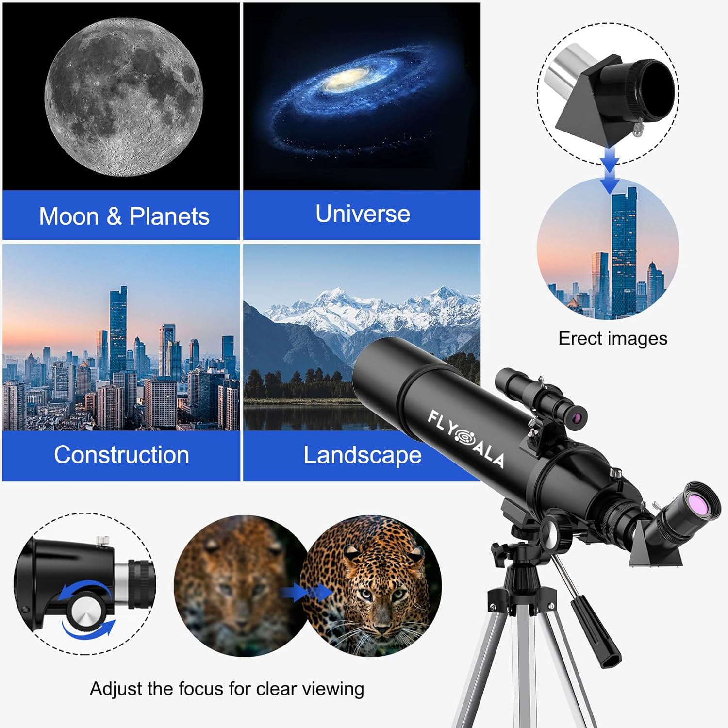 FlyGala Telescope for Kids and Adults 80mm Aperture 600mm Focal Length
