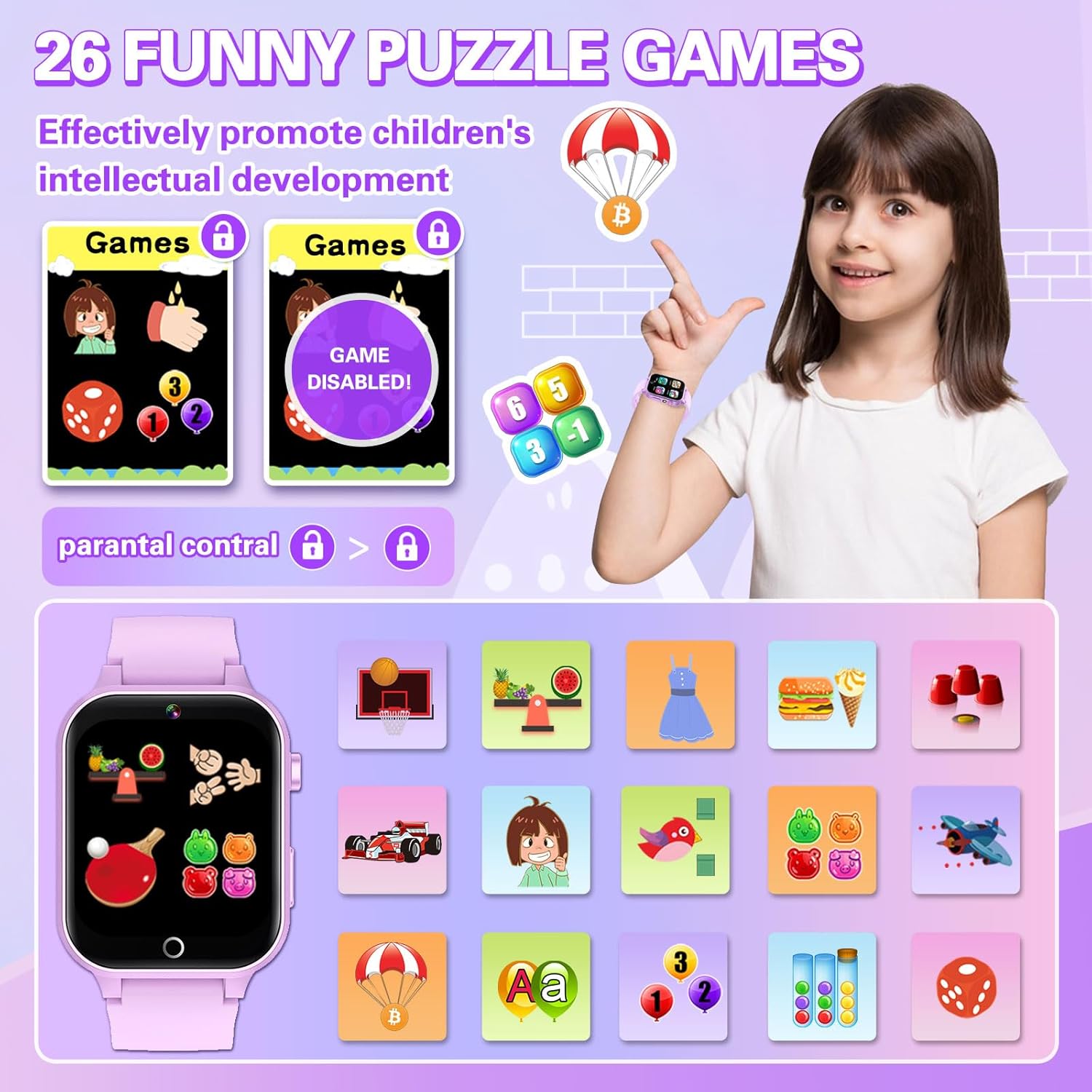 Vakzovy Kids Smart Watch with HD Camera and 26 Games