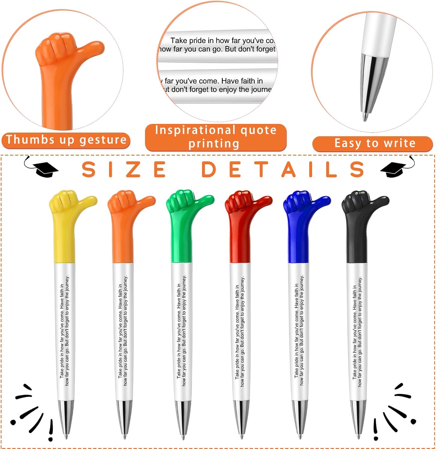 Kosiz 30 Pcs Motivational Thumb Up Pens for Students