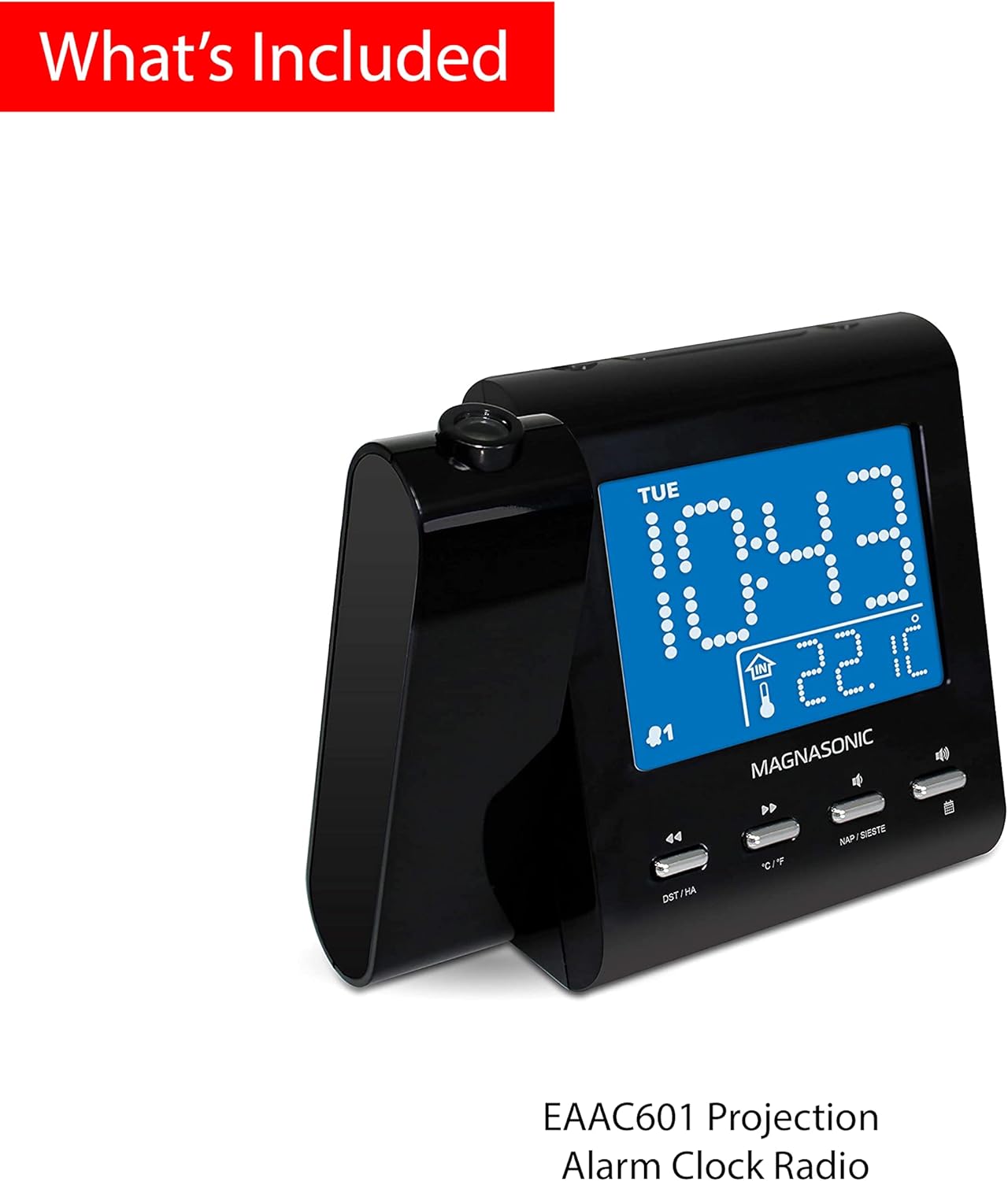 Magnasonic Projection Alarm Clock with AMFM Radio and Battery Backup