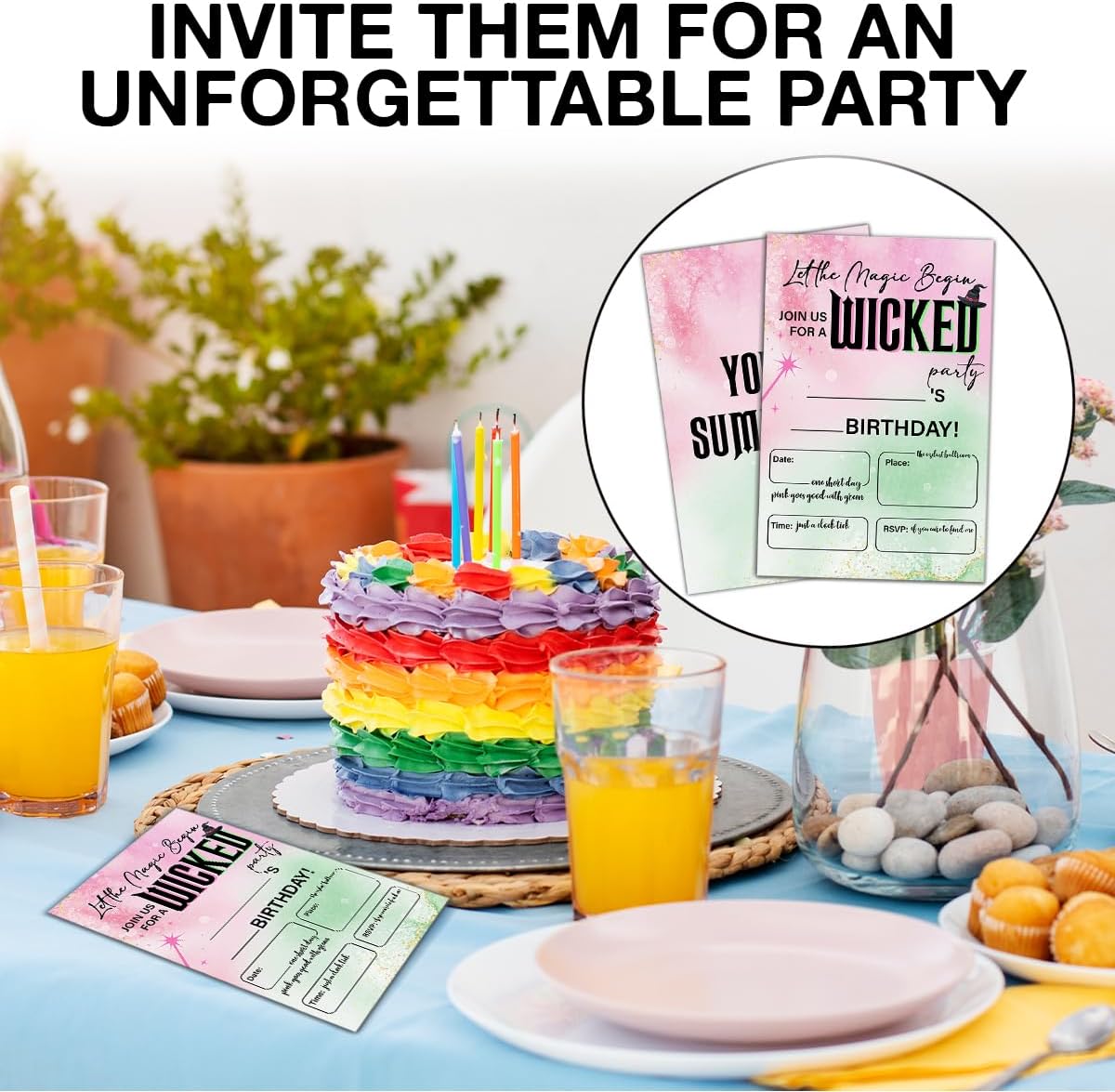 LyoGao Wicked Birthday Invites Cards With Envelopes 20 Pack