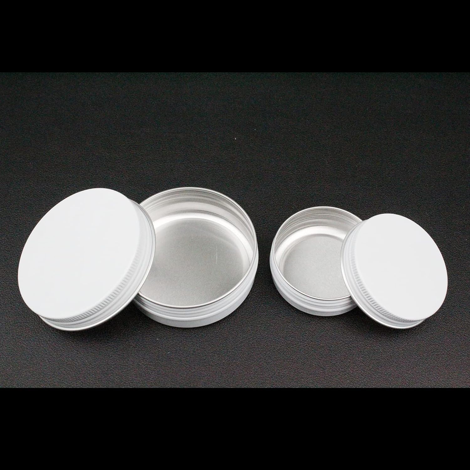 32 Piece White Round Aluminum Tin Cans with Screw Lids