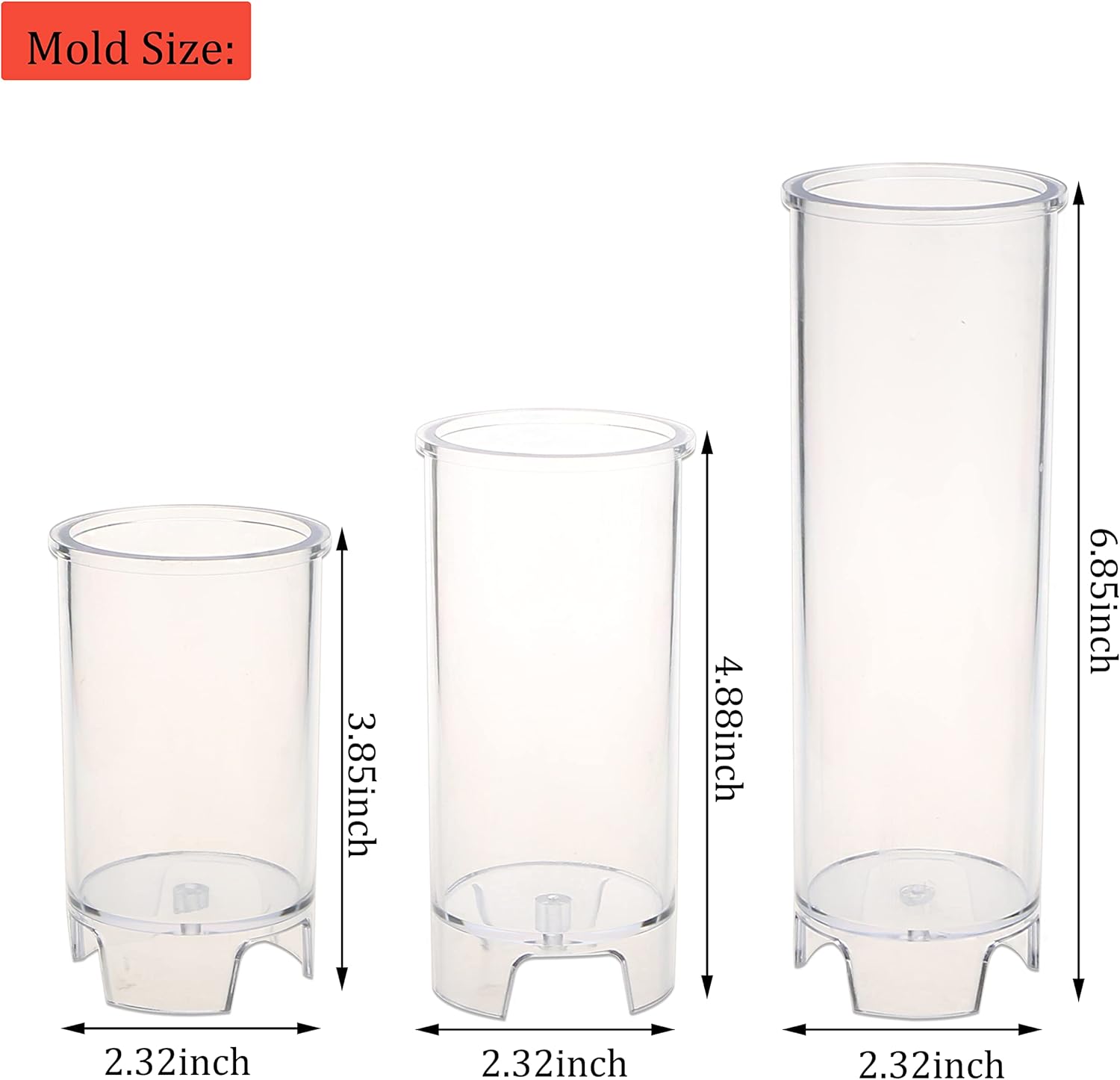 MILIVIXAY 3PCS Cylinder Candle Molds Set