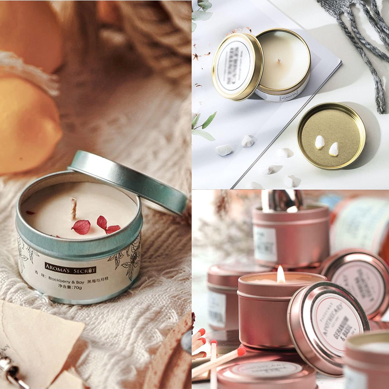 Unixing 8oz Metal Candle Tins - 12 Pack DIY Set