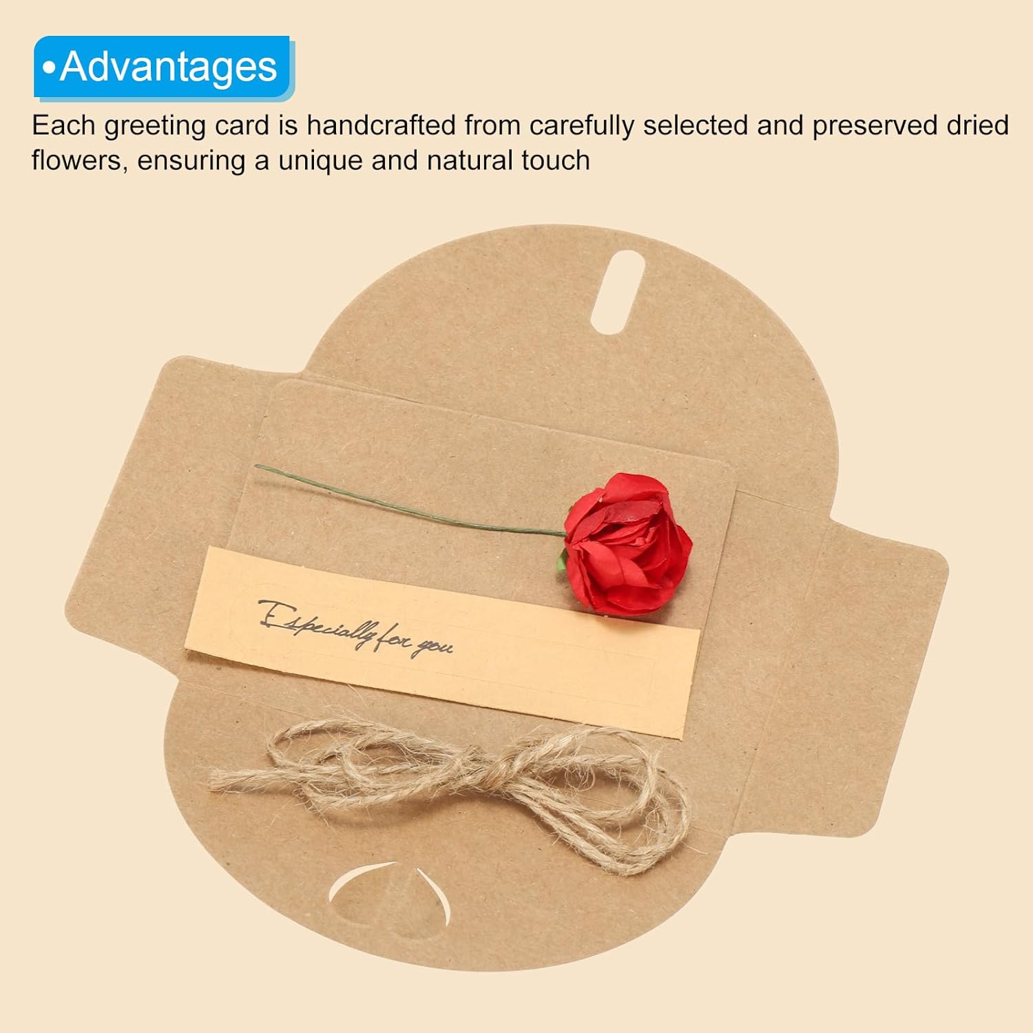 PATIKIL 4x3 Inch Dried Flowers Greeting Cards 50 Pack
