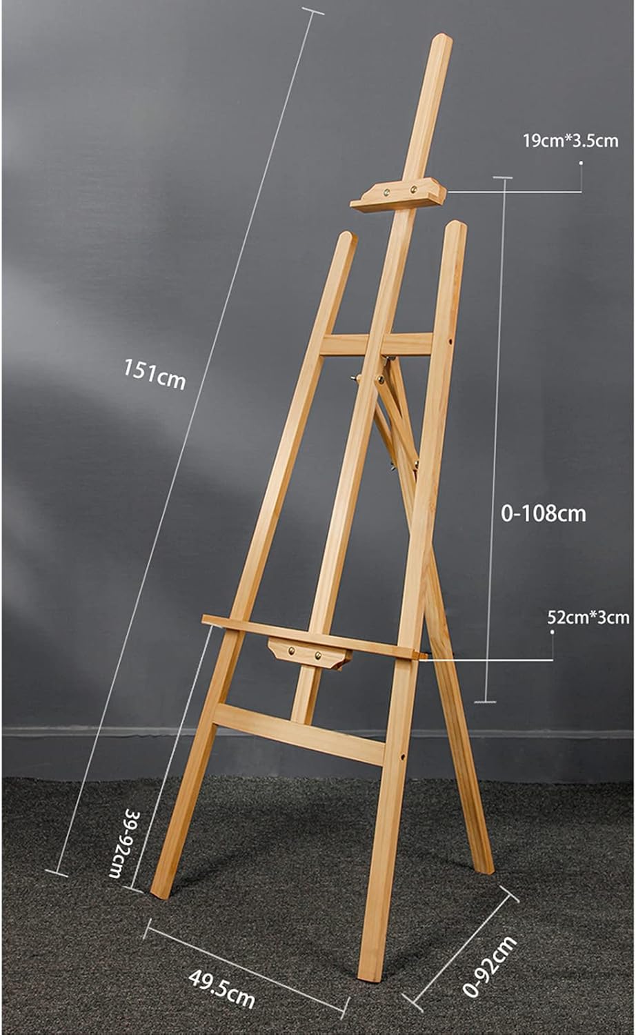 Adjustable Folding Wooden Art Easel for Painting and Sketching