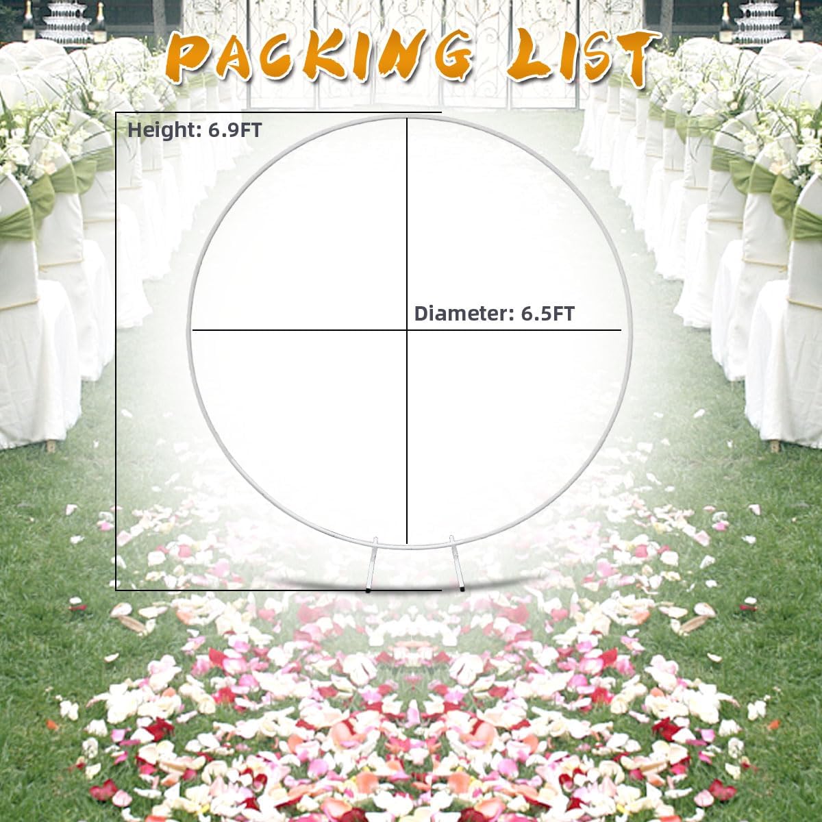 Harfirbe Round Backdrop Stand 65ft Aluminum Arch Kit