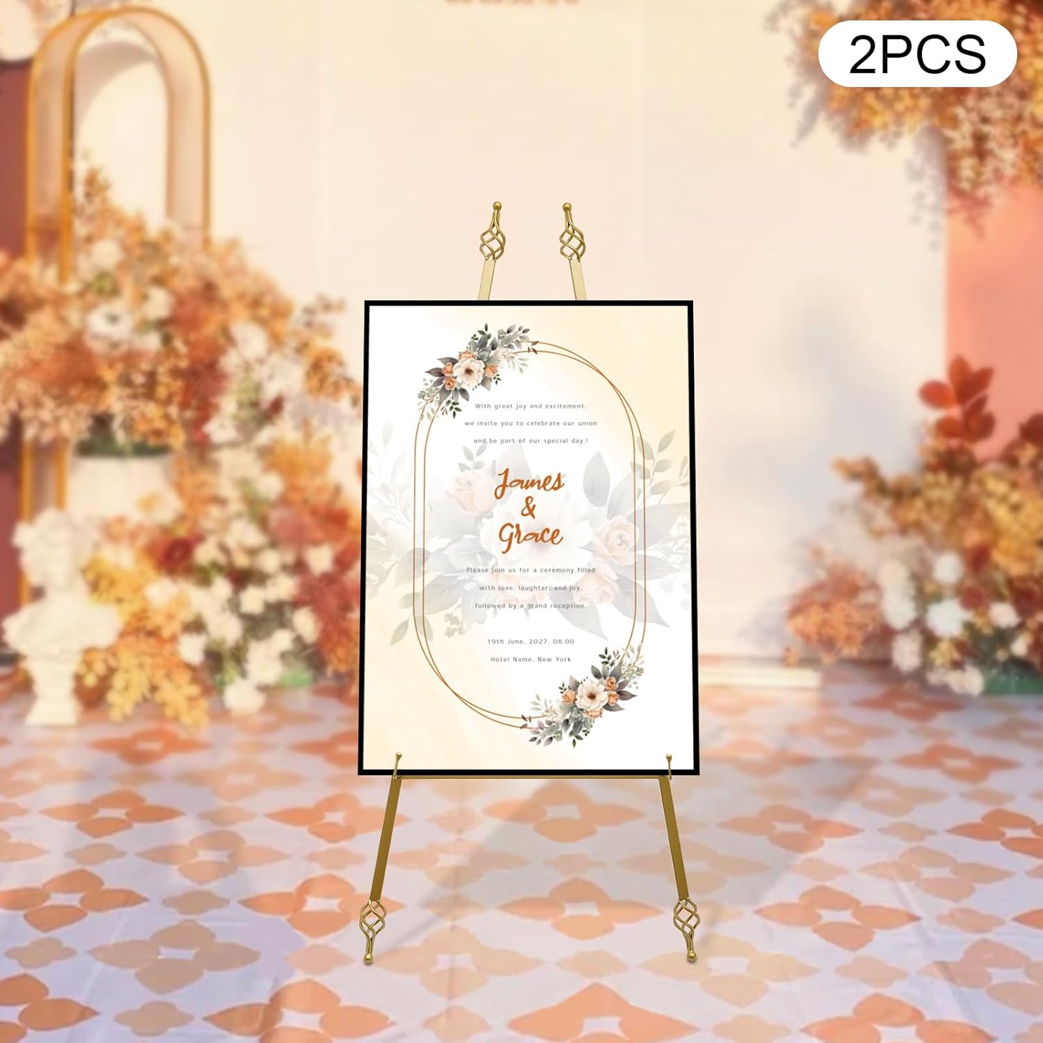 Lunumaos 43 Inch Adjustable Folding Display Easel Set