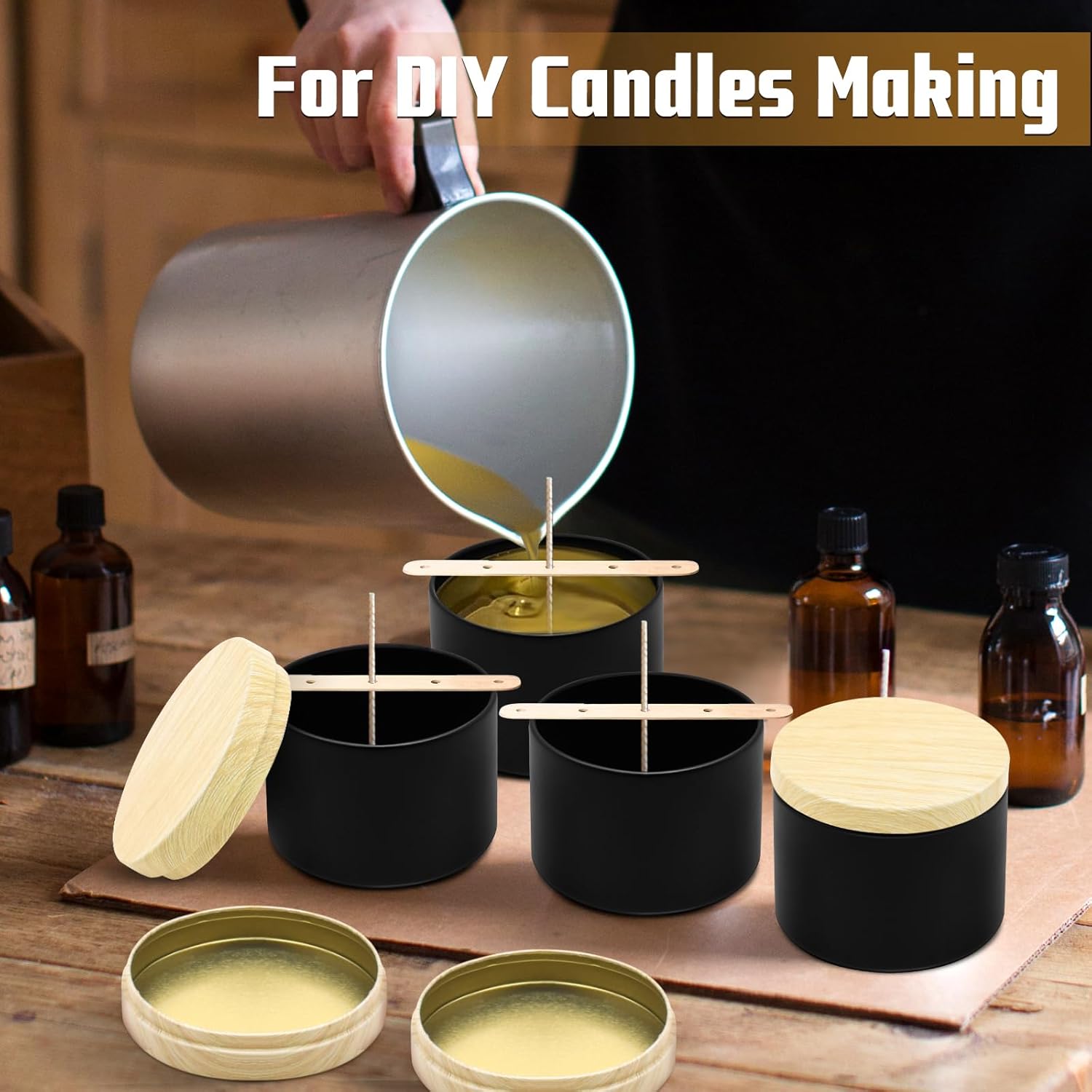 48-Pack Candle Jars with Metal Lids for Candle Making