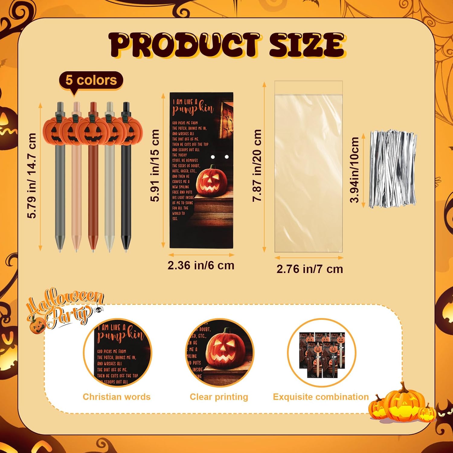 30 Set Halloween Christian Gift Decor with Prayer Bookmarks