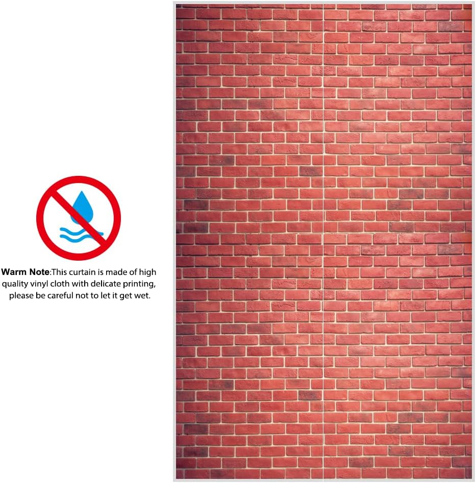 Red Brick Wall Party Backdrop with Door Numbers