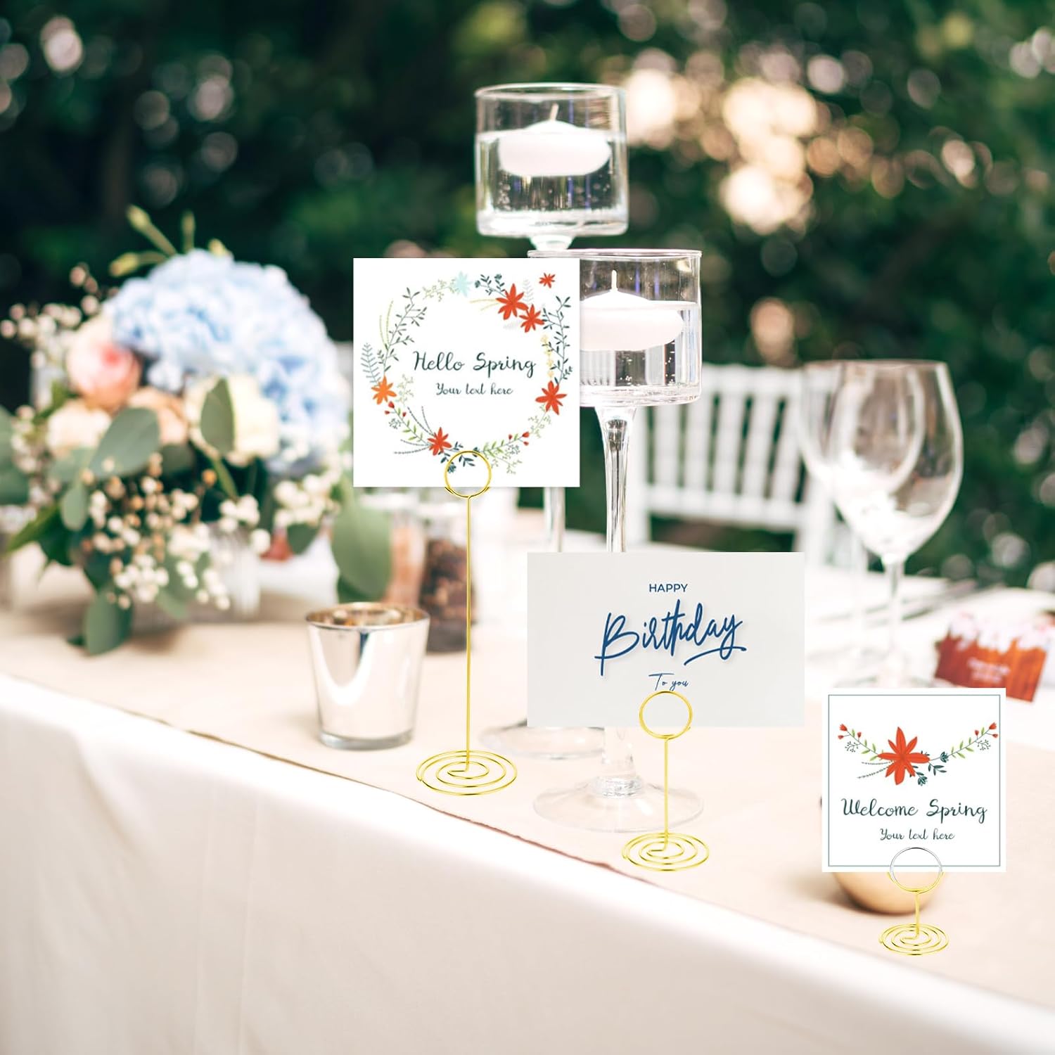 24 Pcs Gold Table Number Holders 3 Sizes